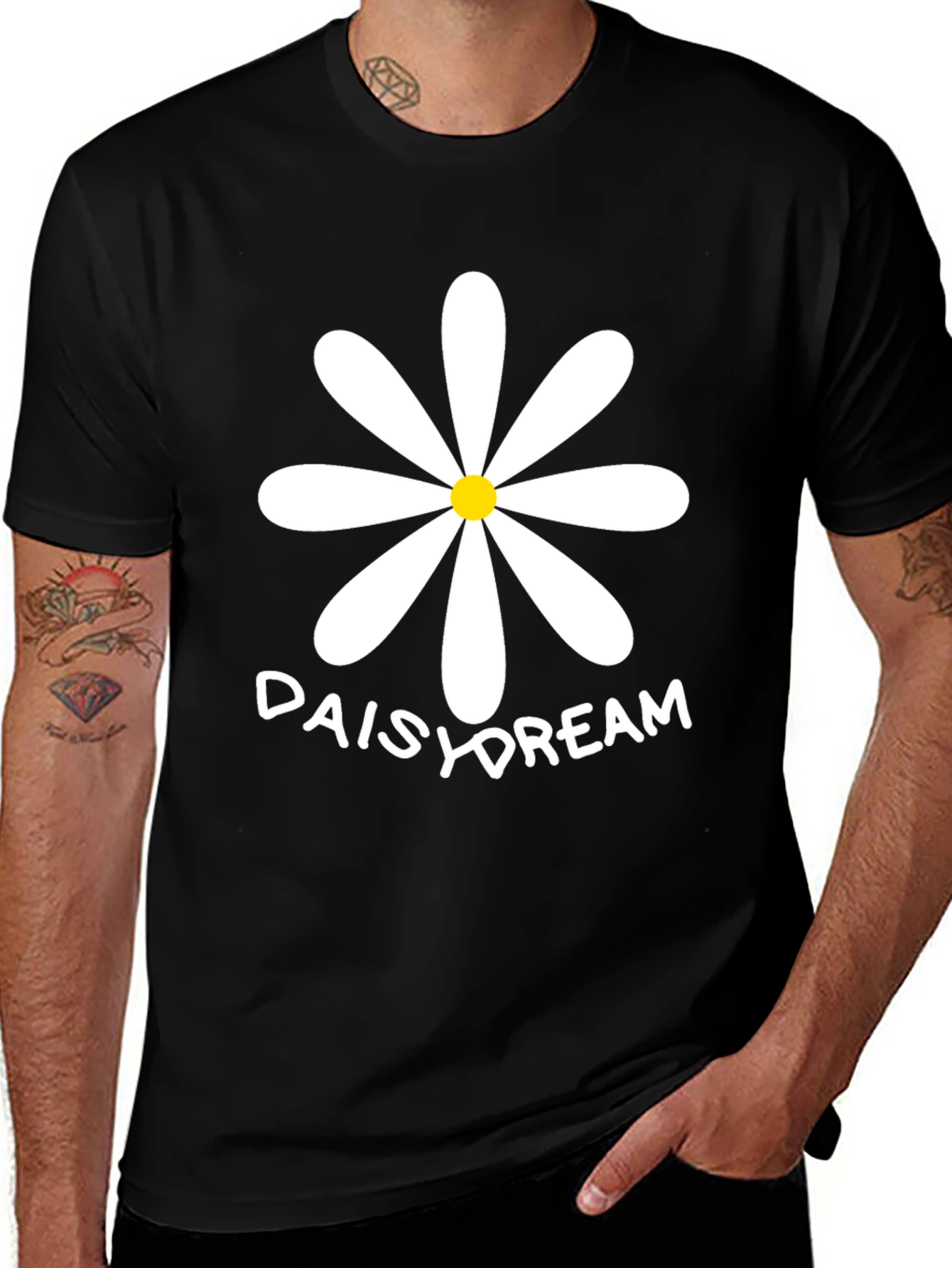 Daisy Dream T-Shirt - Black Cotton Tee