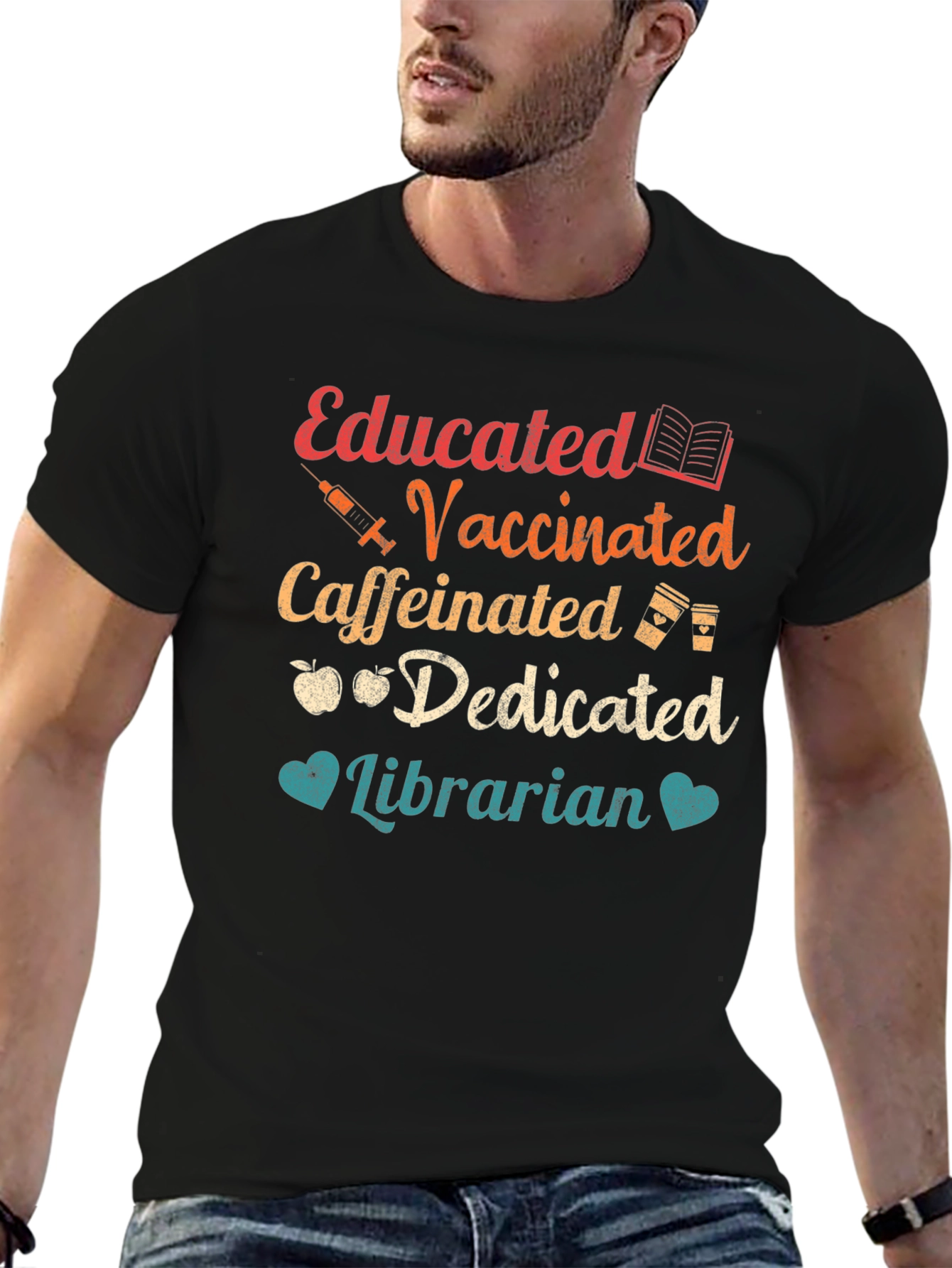 Educated Vaccinated Caffeinated Librarian T-Shirt