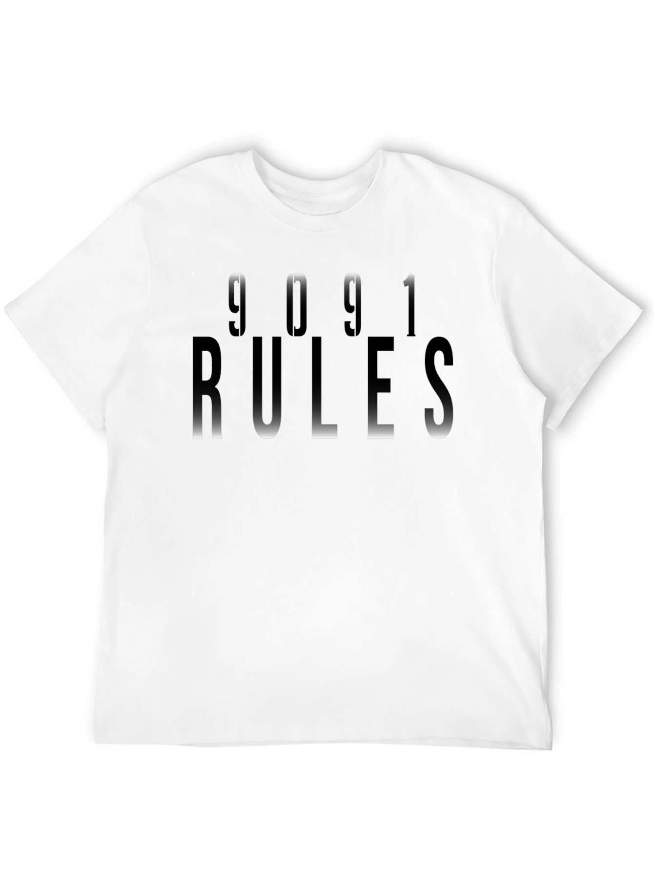 9091 Rules Mens Black Graphic T-Shirt