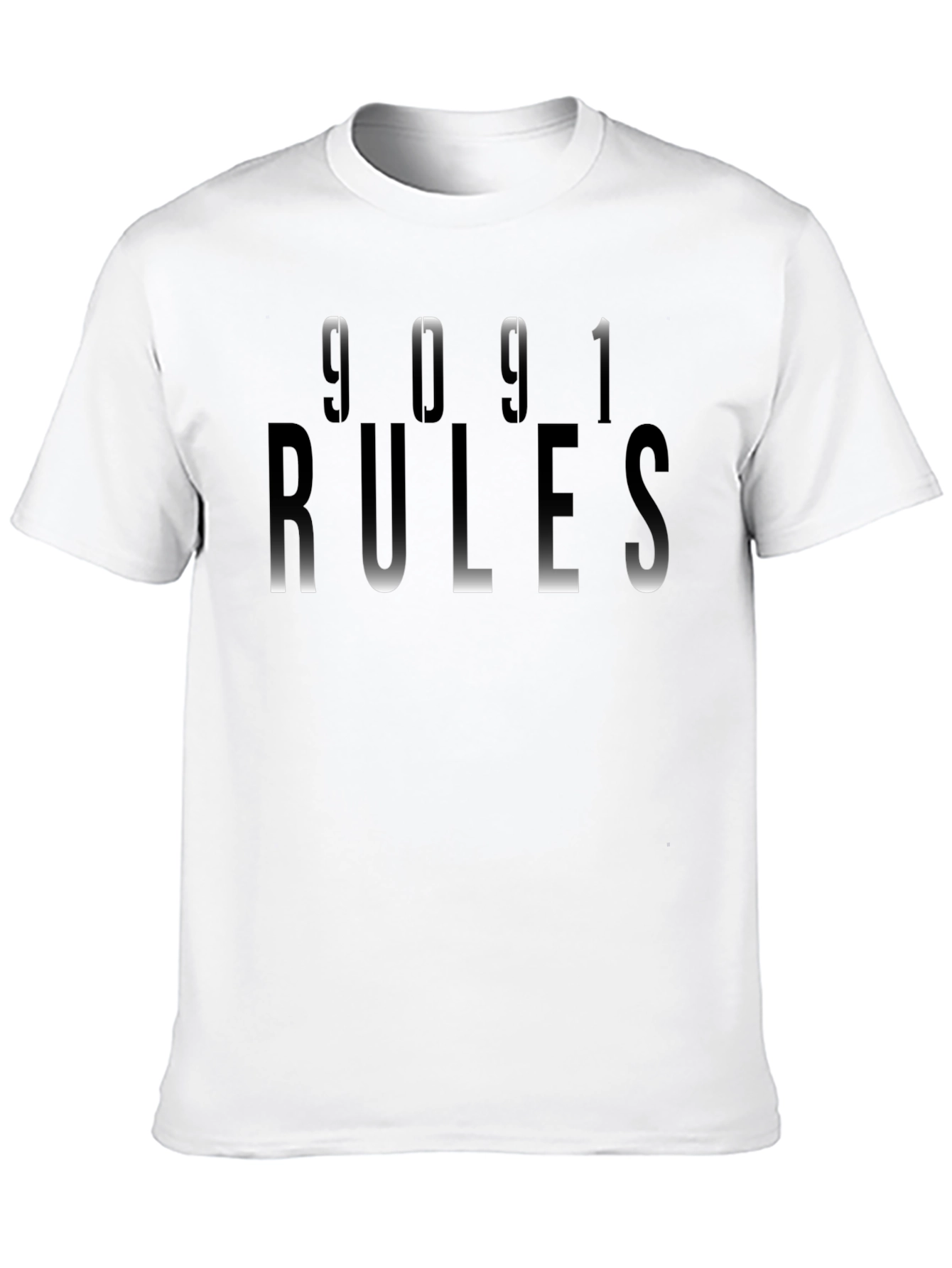 9091 Rules Mens Black Graphic T-Shirt