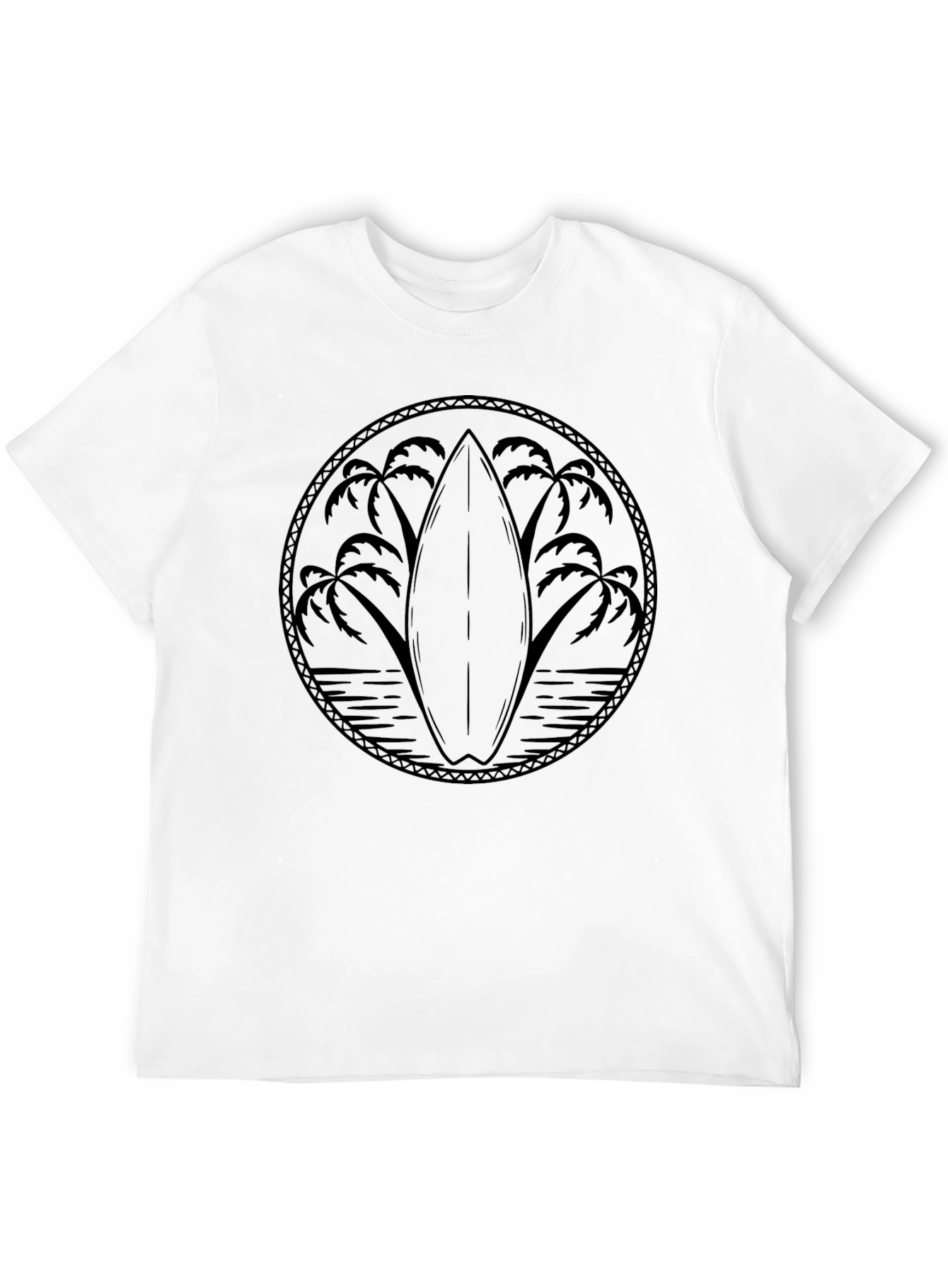 Surfboard Palms Graphic Tee - Black