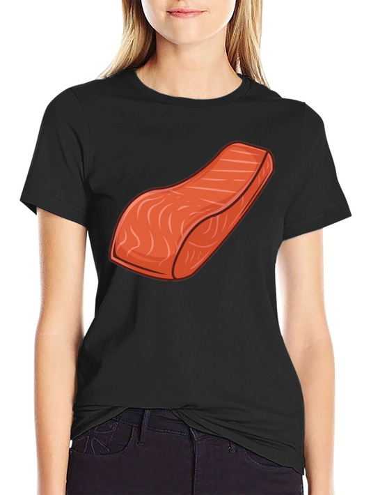 Salmon Slice Graphic Tee - Funny Food Shirt