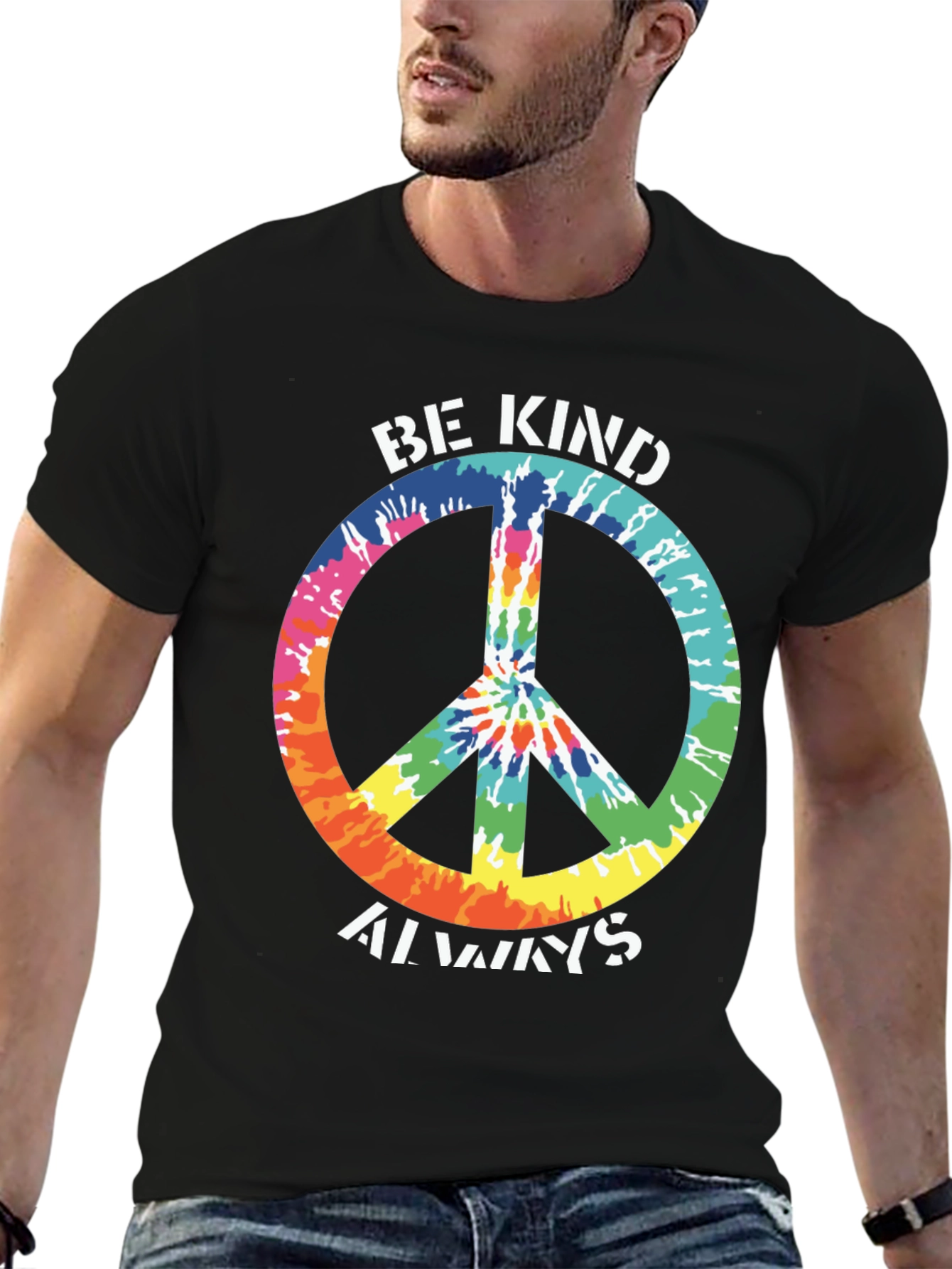 Be Kind Always Tie Dye Peace Sign T-Shirt