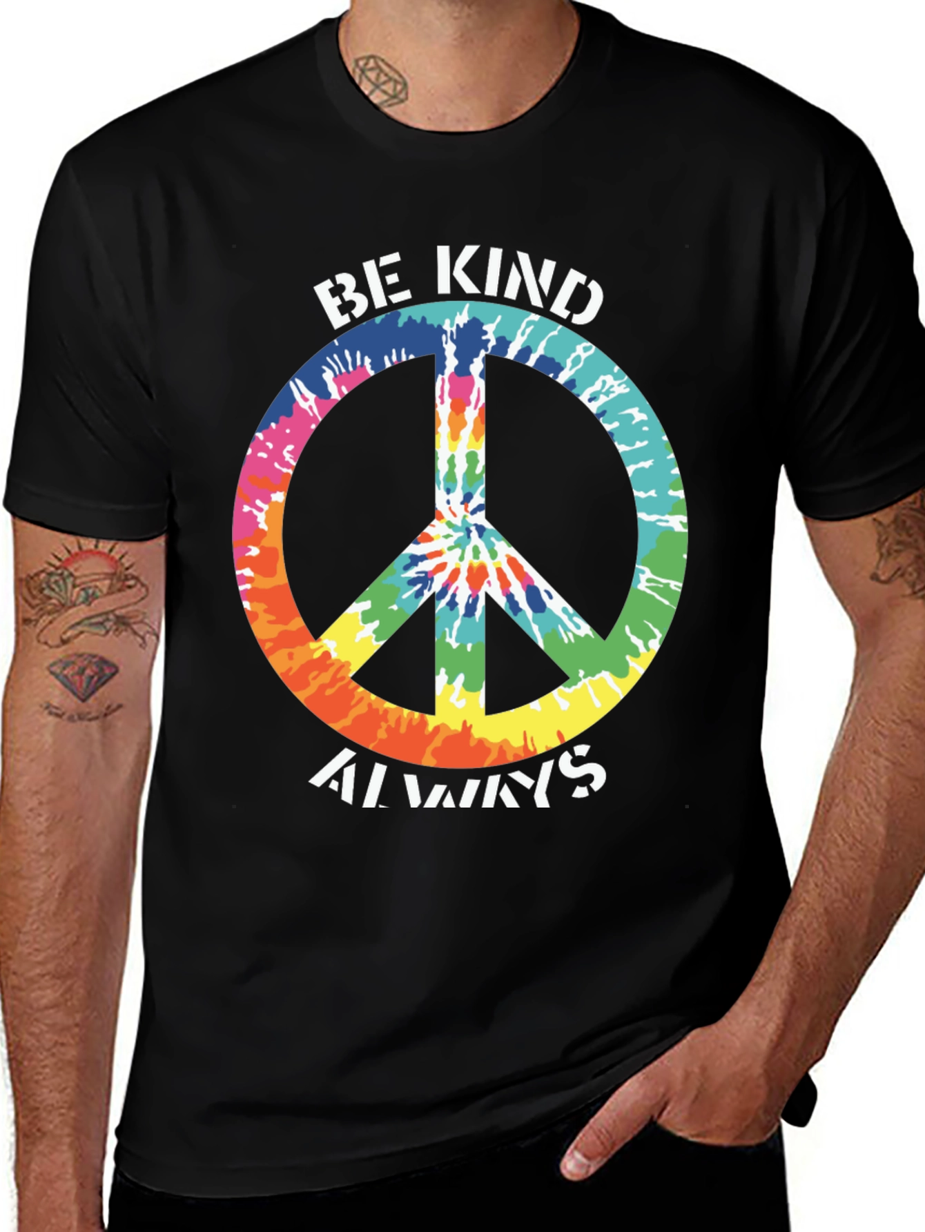Be Kind Always Tie Dye Peace Sign T-Shirt