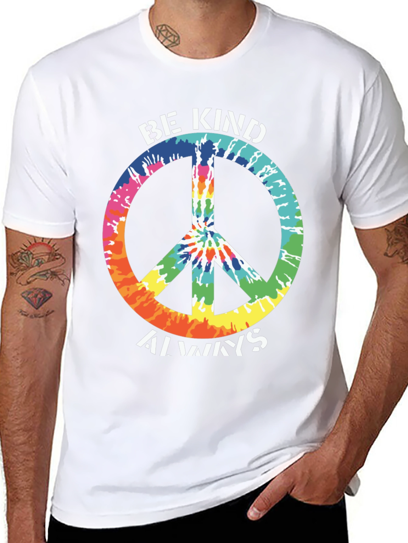 Be Kind Always Tie Dye Peace Sign T-Shirt