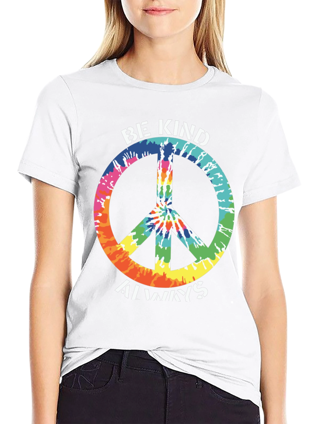 Be Kind Always Tie Dye Peace Sign T-Shirt