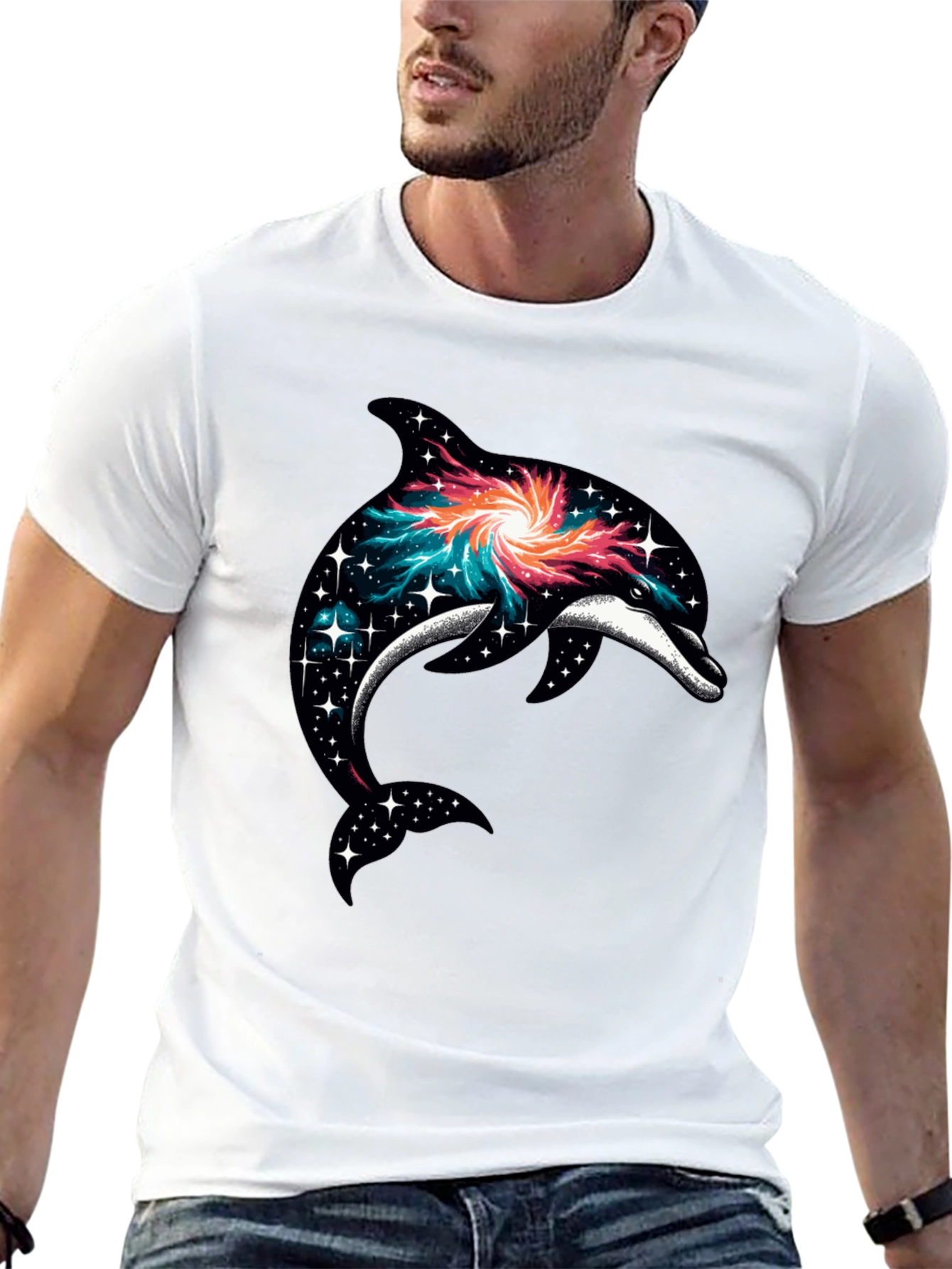 Galaxy Dolphin Graphic T-Shirt