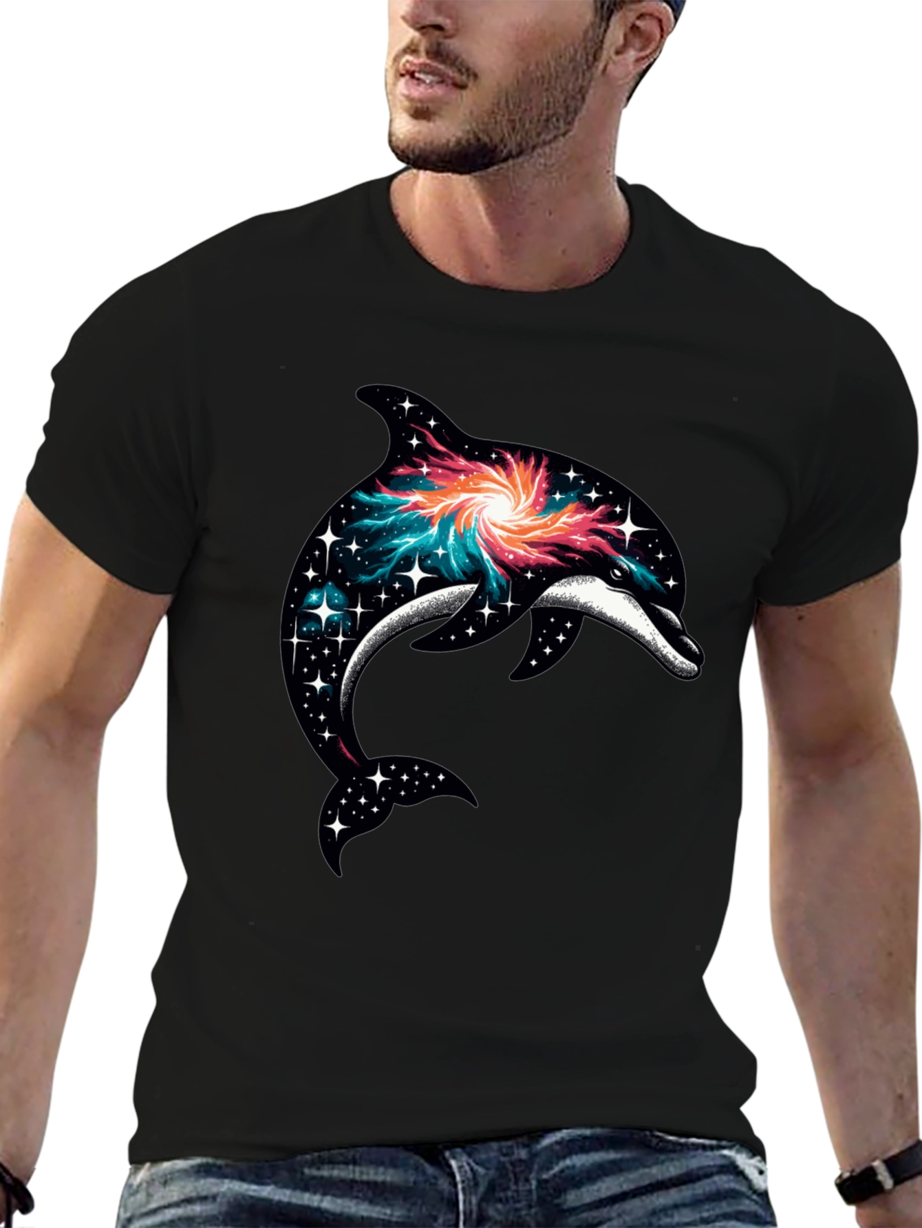 Galaxy Dolphin Graphic T-Shirt