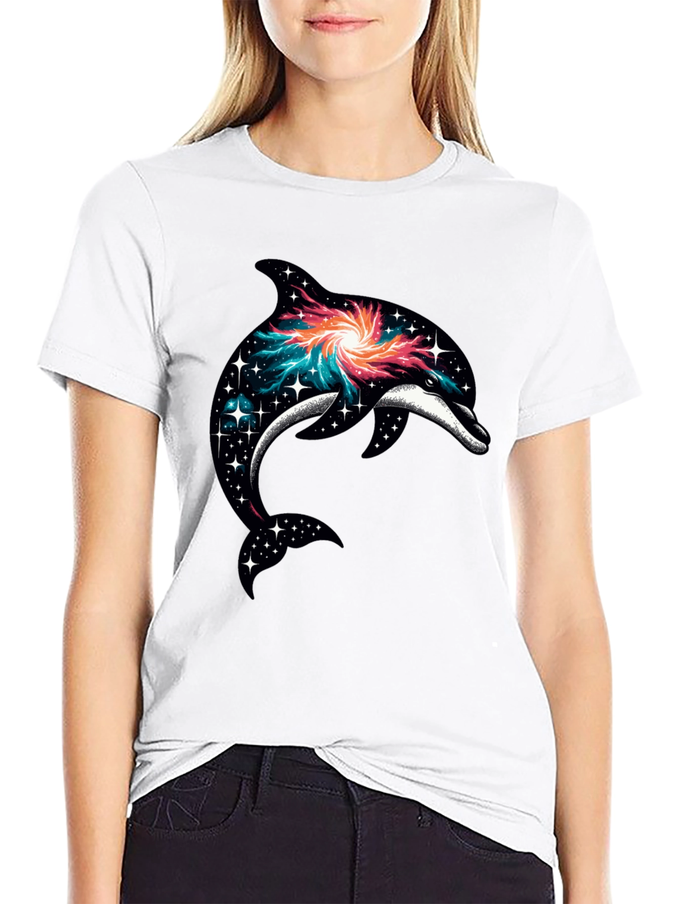 Galaxy Dolphin Graphic T-Shirt