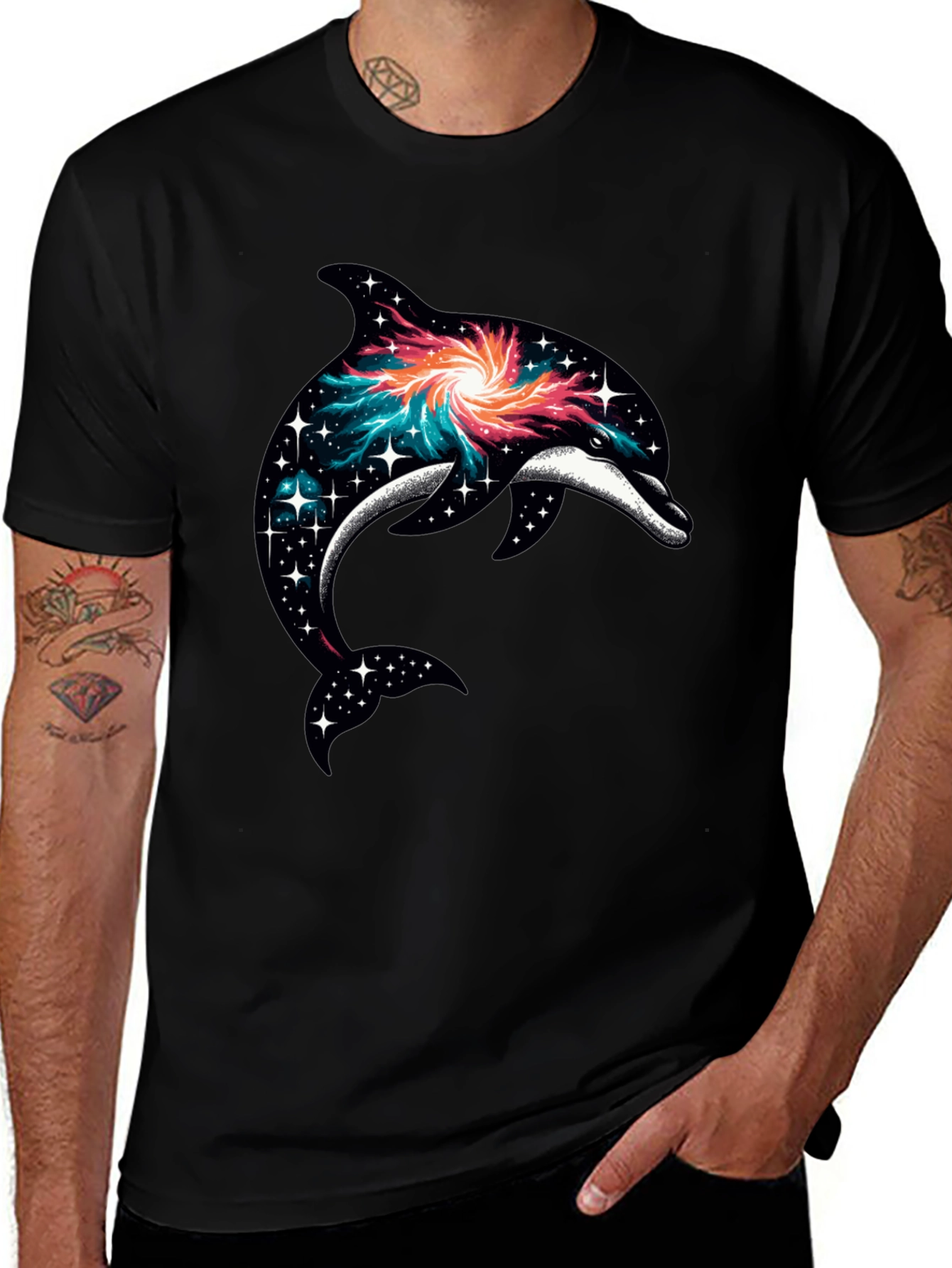 Galaxy Dolphin Graphic T-Shirt