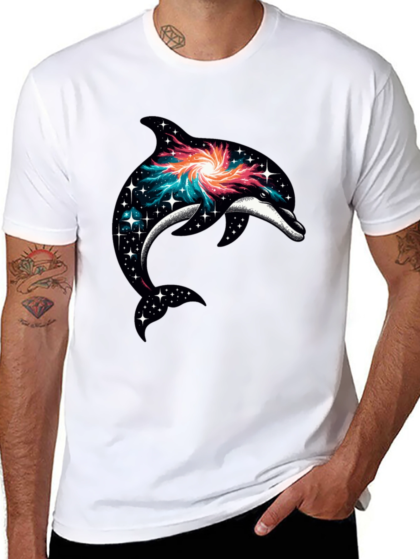 Galaxy Dolphin Graphic T-Shirt