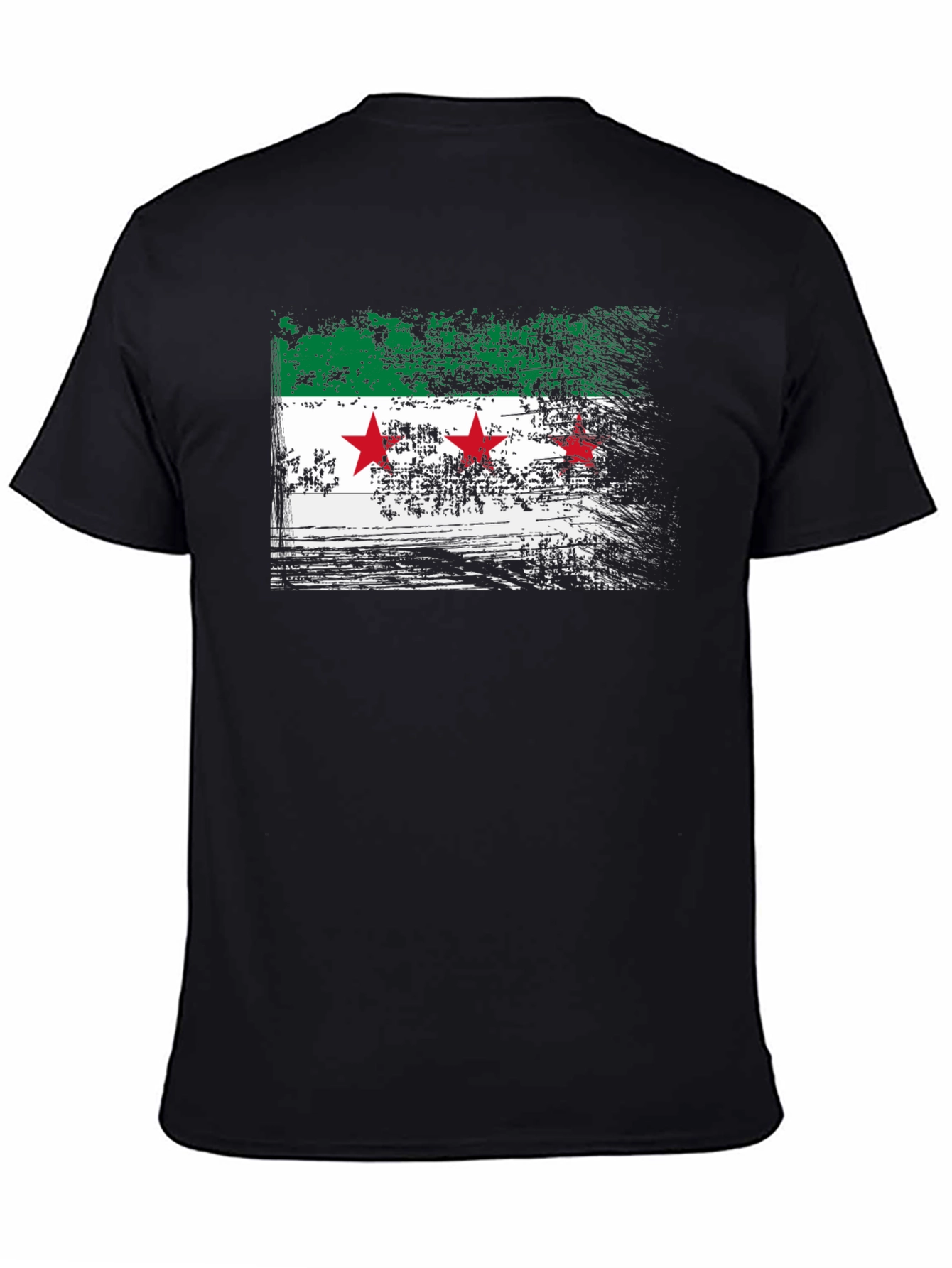 Syria Flag Graphic T-Shirt - Distressed Design