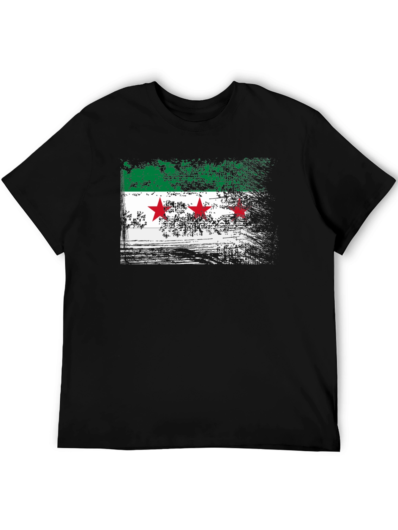 Syria Flag Graphic T-Shirt - Distressed Design