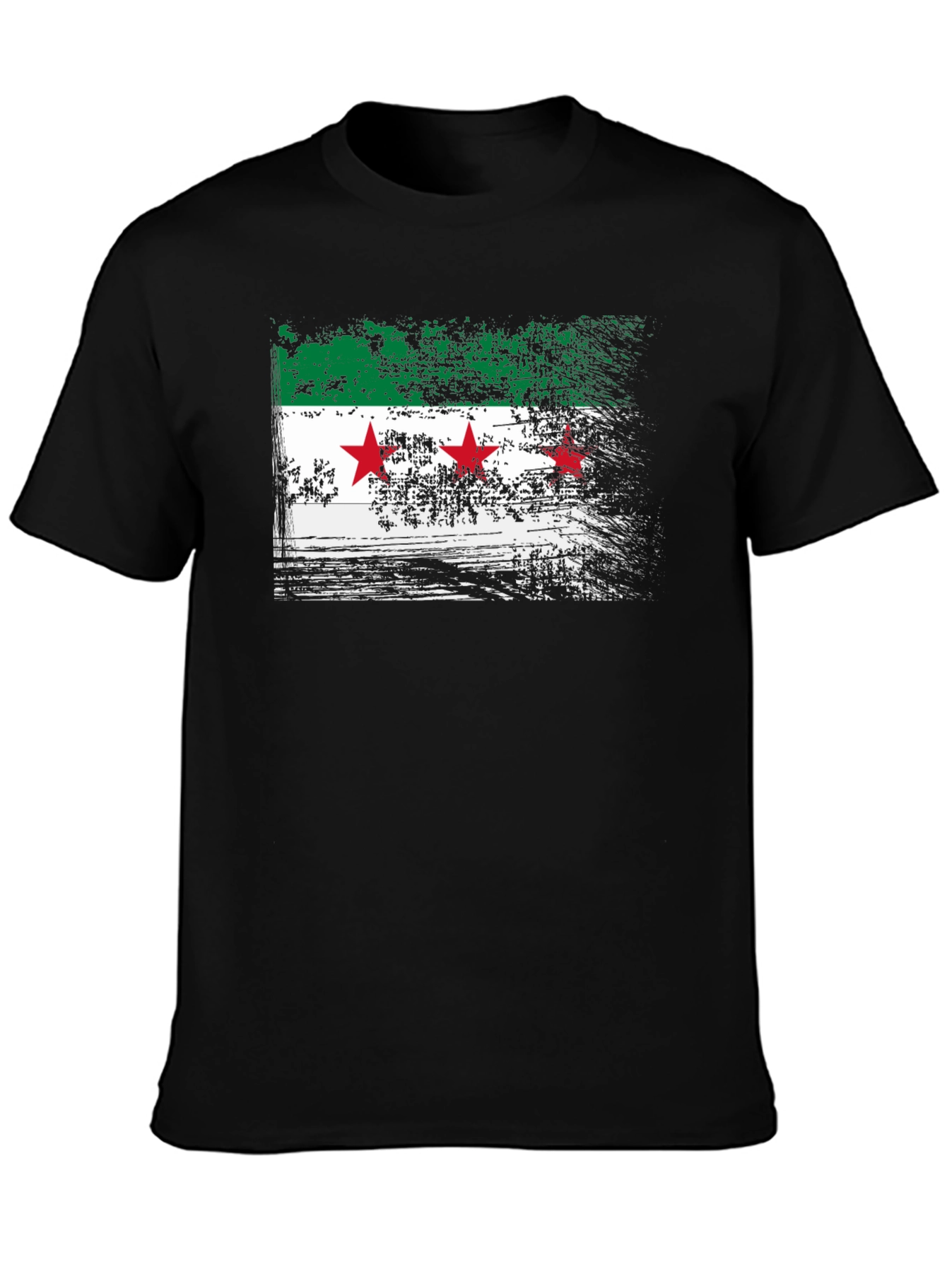 Syria Flag Graphic T-Shirt - Distressed Design
