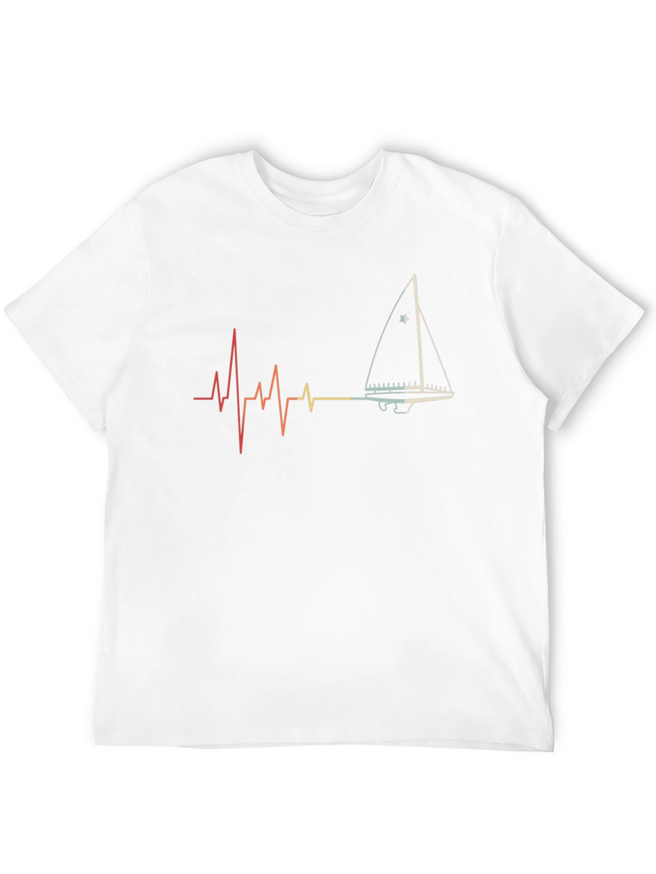 Sailboat Heartbeat Graphic Tee - Black