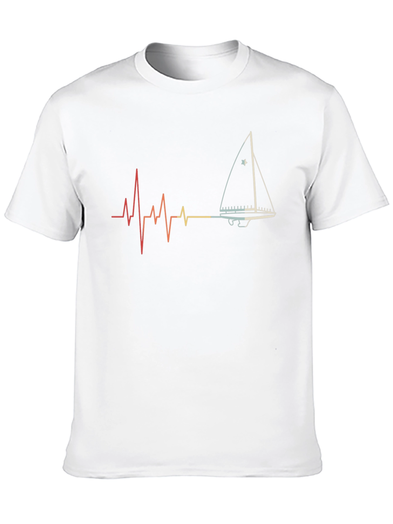 Sailboat Heartbeat Graphic Tee - Black