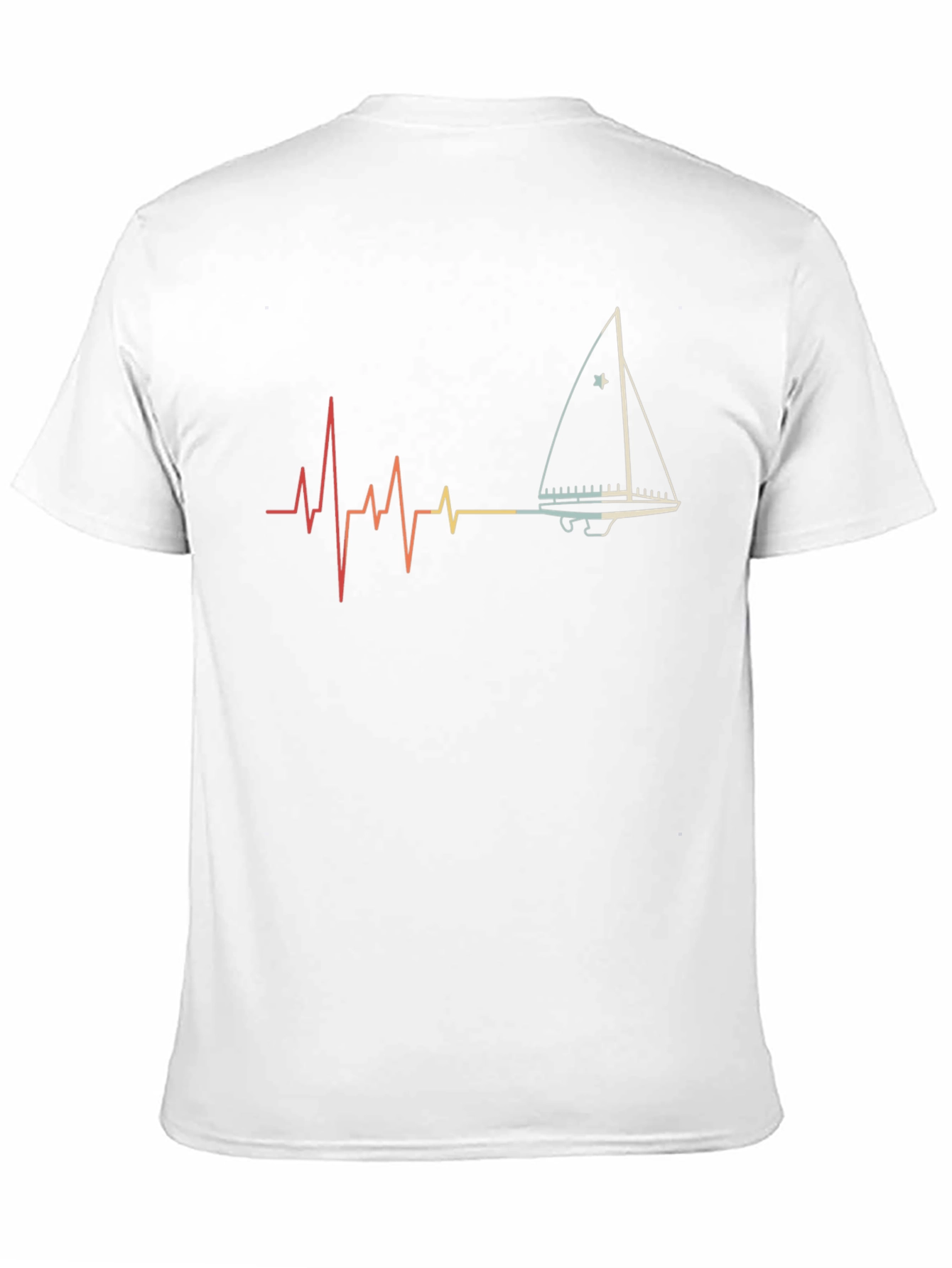 Sailboat Heartbeat Graphic Tee - Black