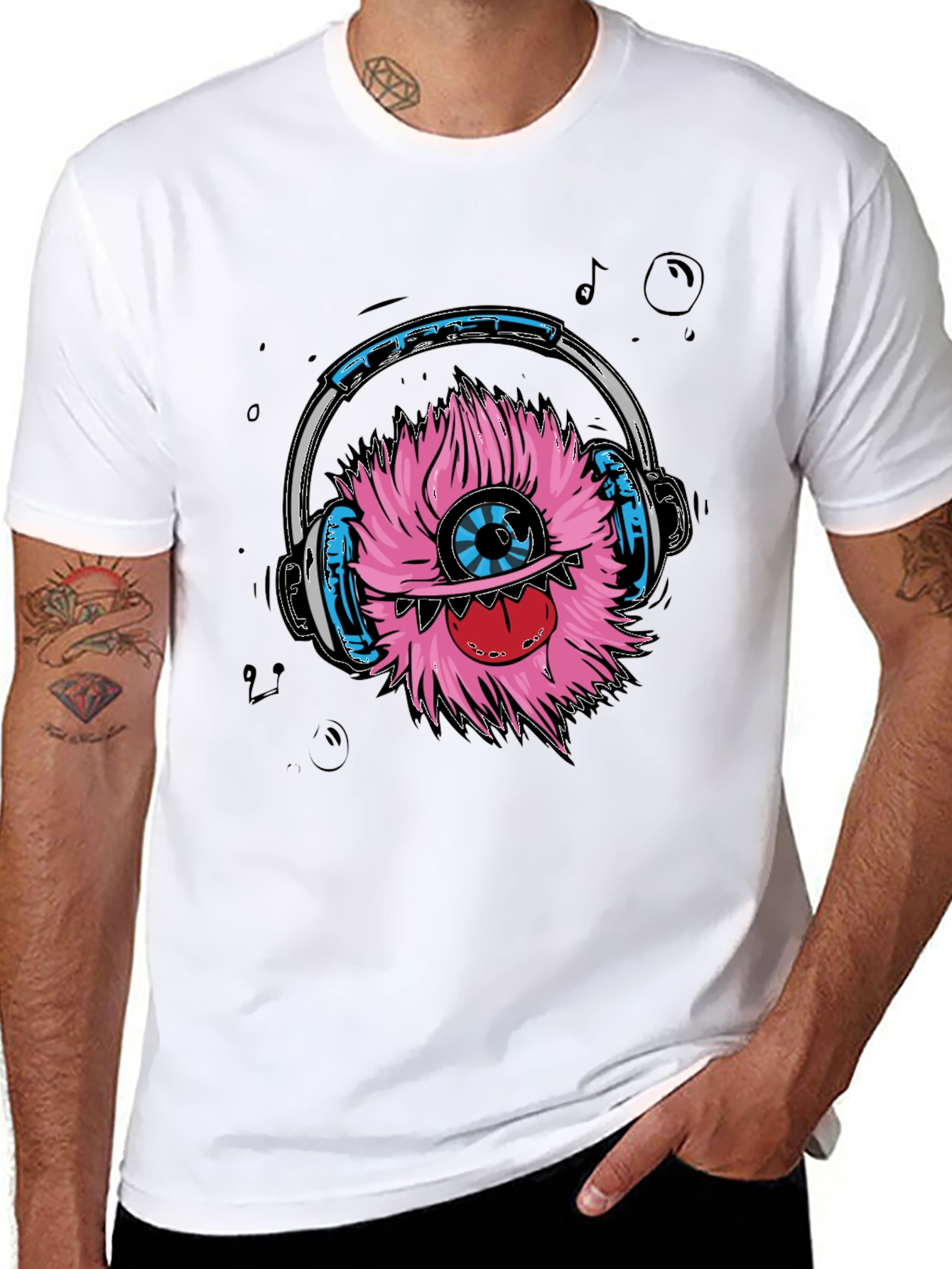 Monster with Headphones Graphic Tee