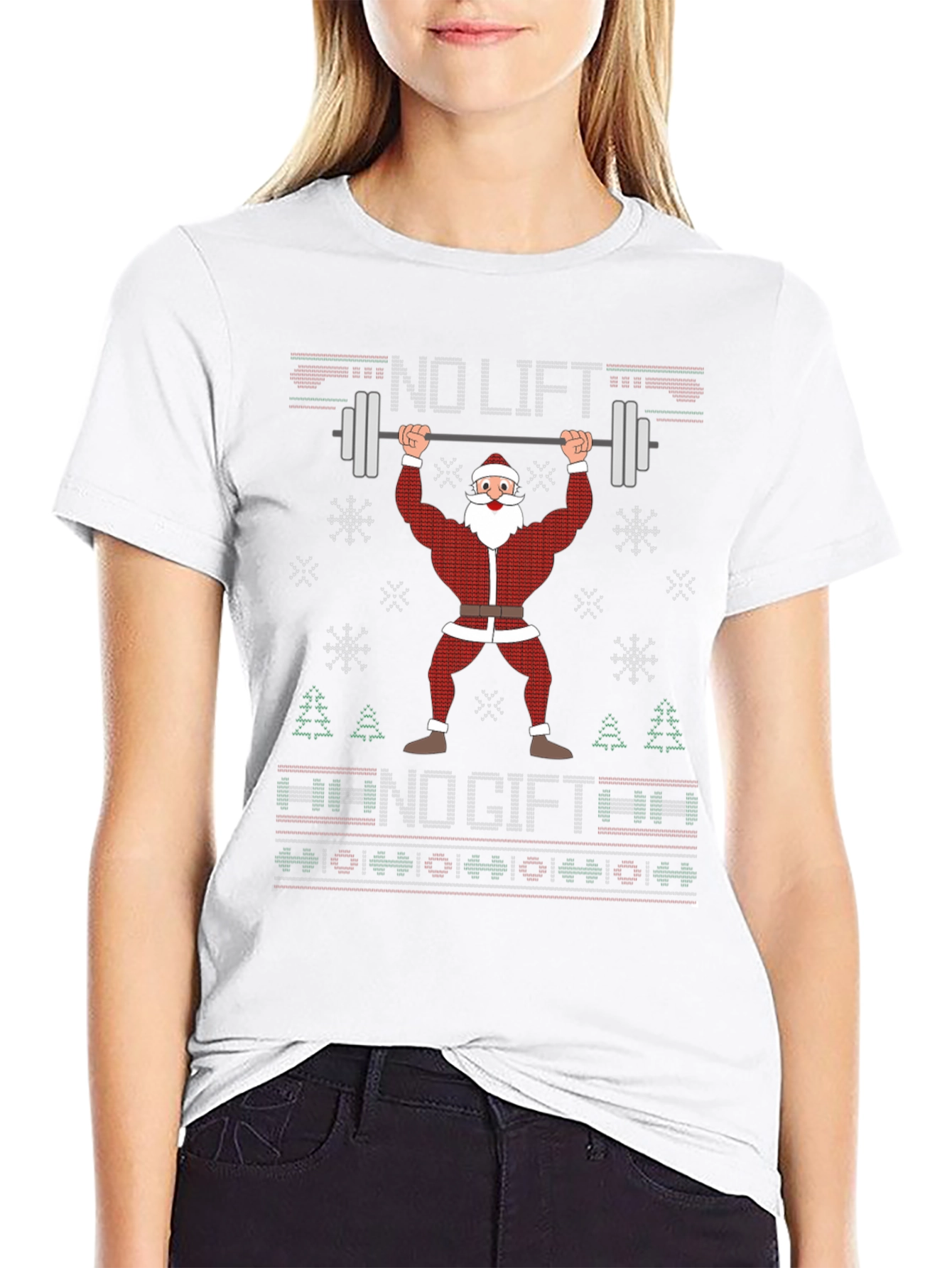 No Lift No Gift Funny Santa Christmas T-Shirt