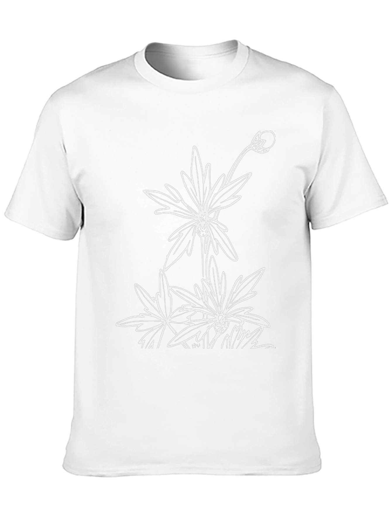 Black T-Shirt with Floral Graphic Print
