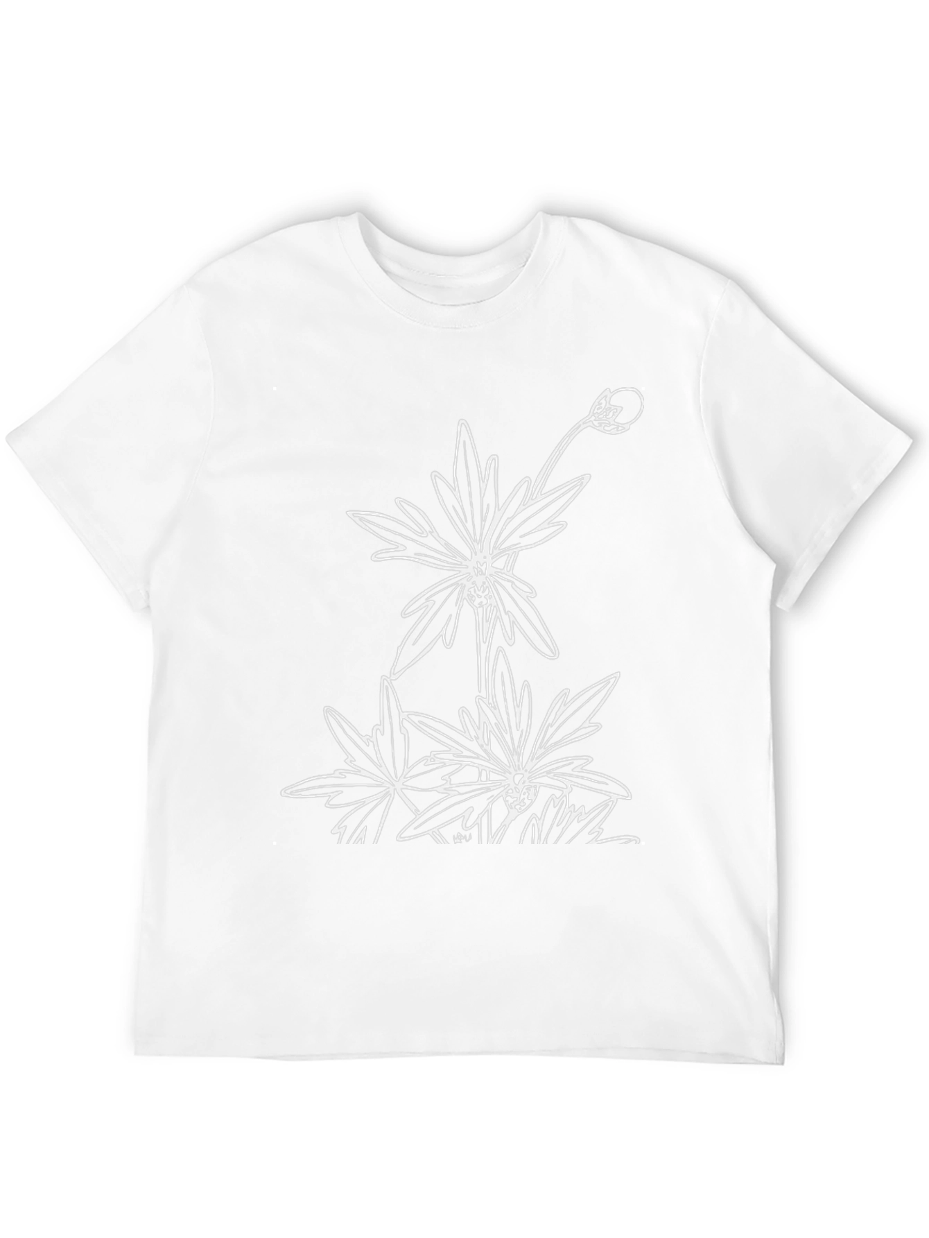 Black T-Shirt with Floral Graphic Print