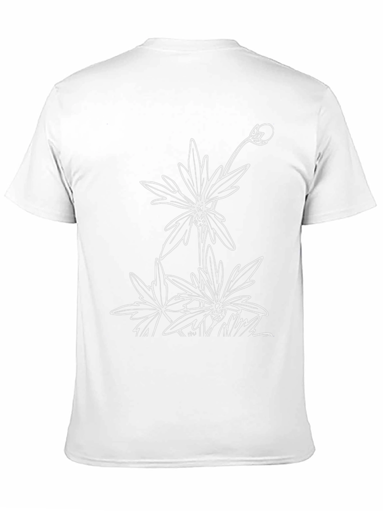 Black T-Shirt with Floral Graphic Print