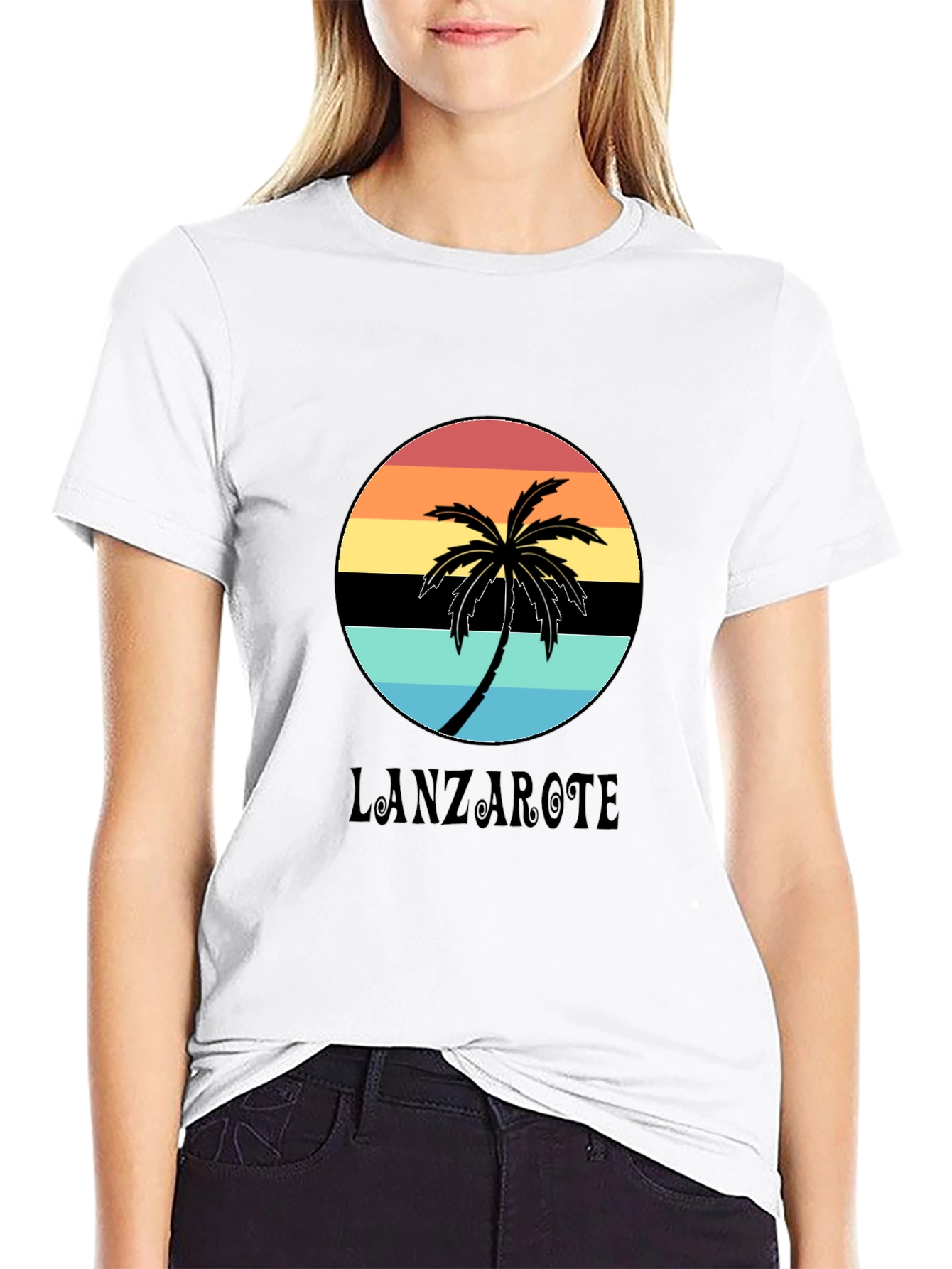 Lanzarote Palm Sunset Graphic Tee