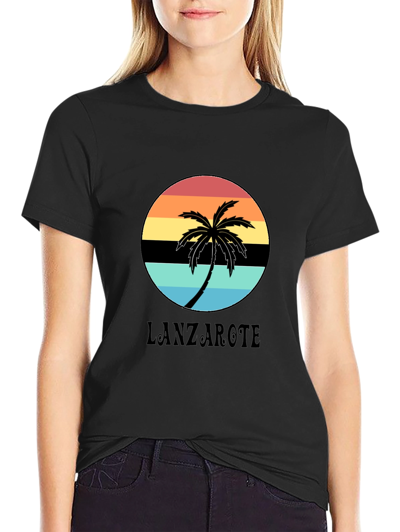 Lanzarote Palm Sunset Graphic Tee