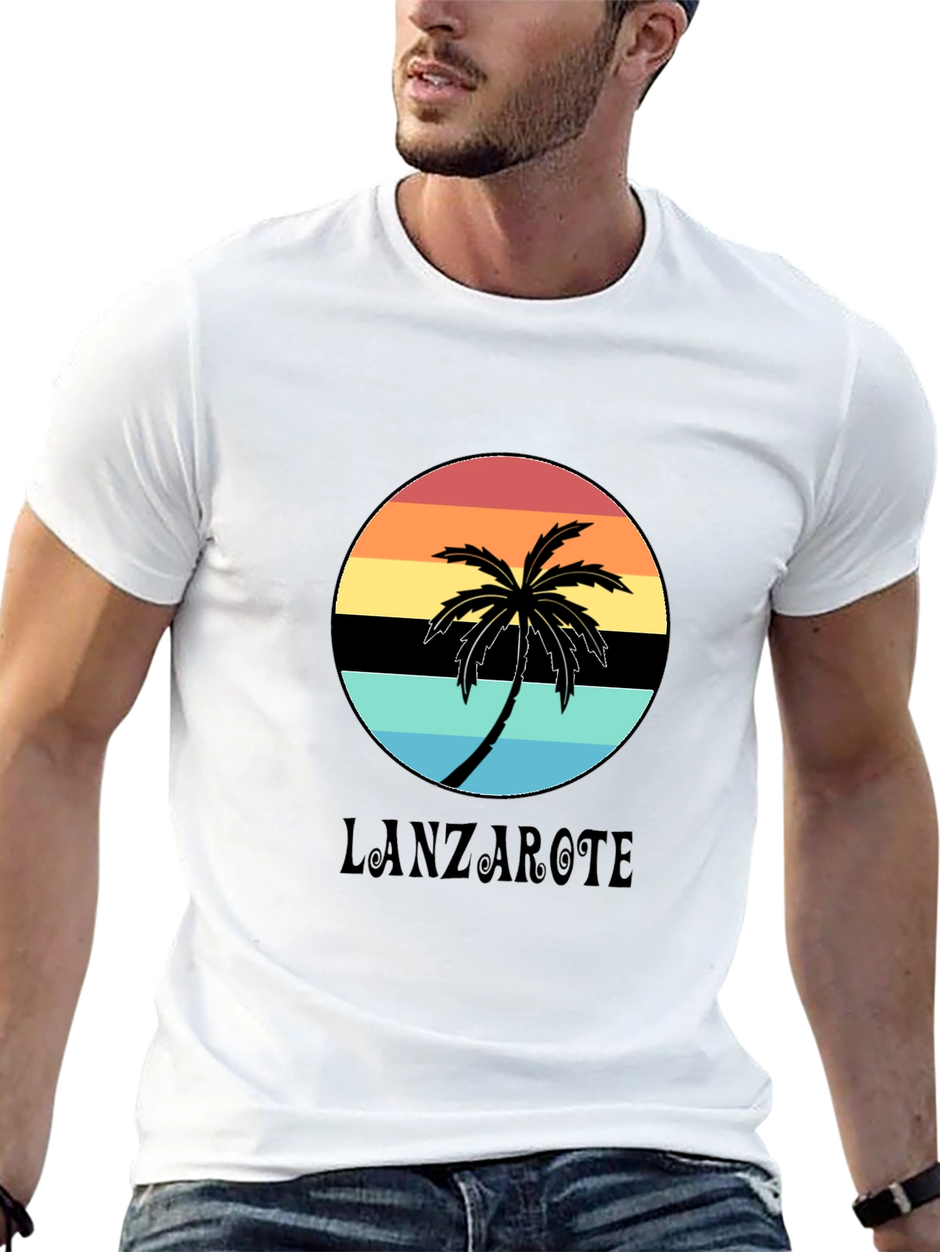 Lanzarote Palm Sunset Graphic Tee