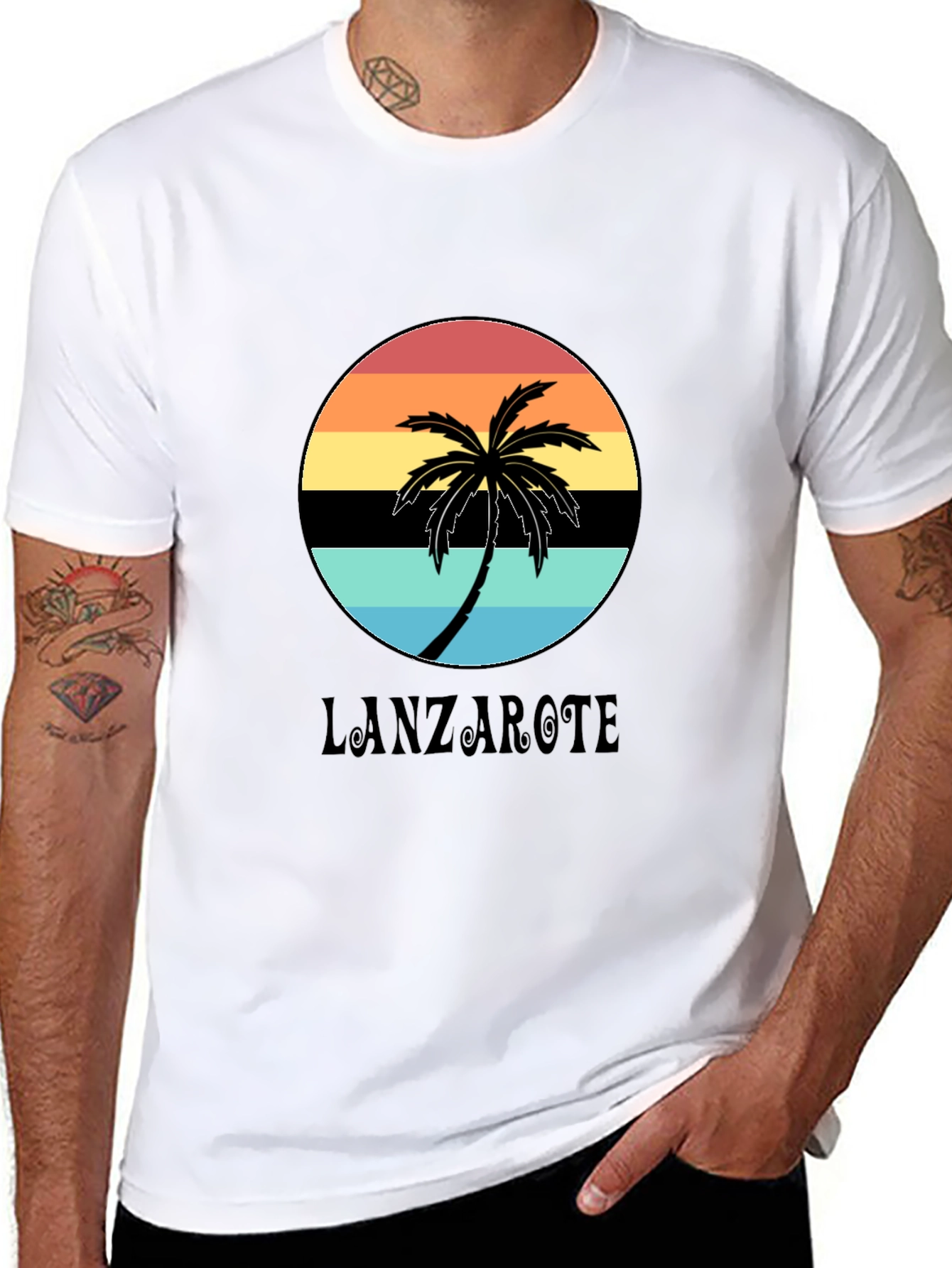 Lanzarote Palm Sunset Graphic Tee