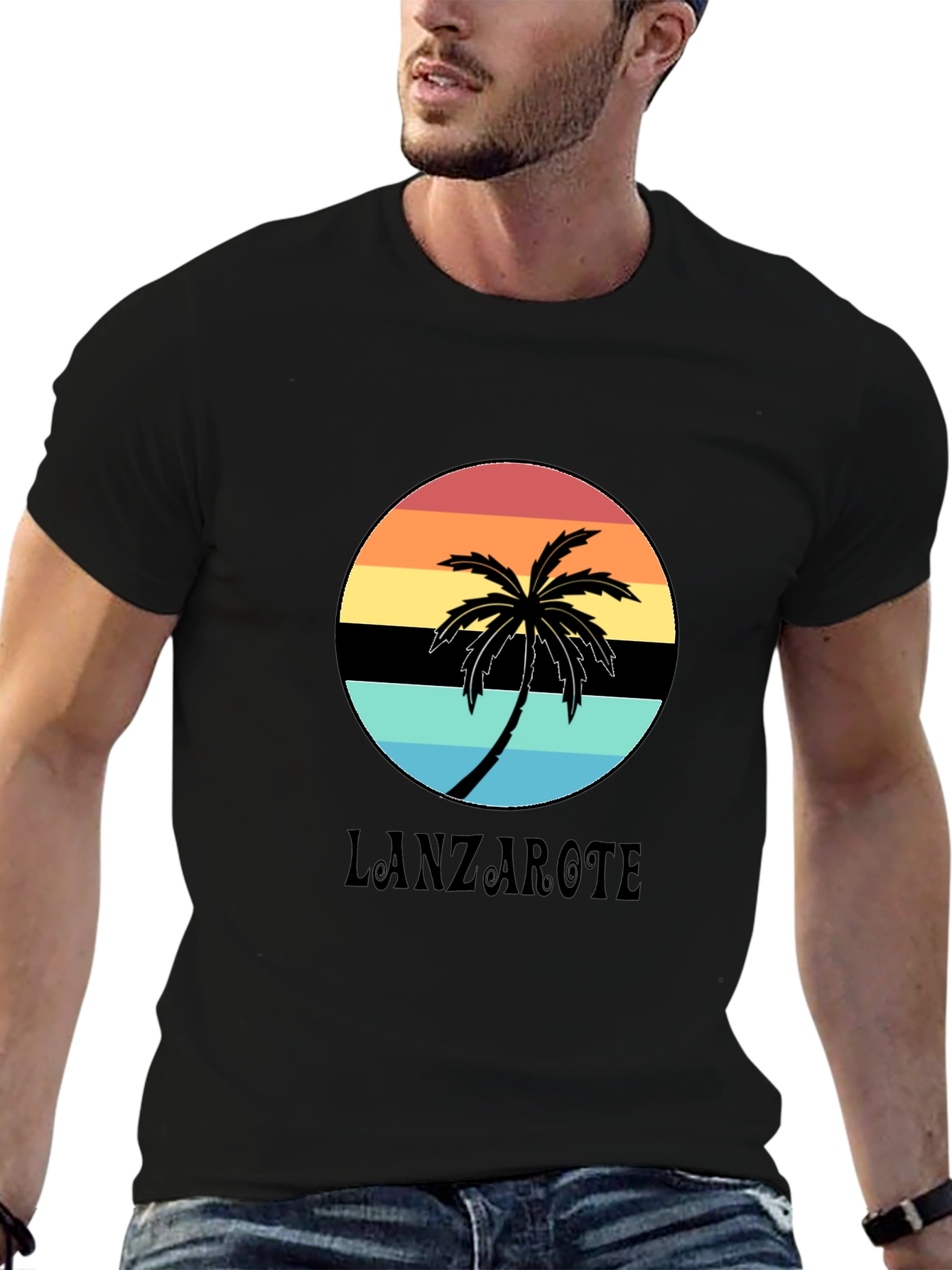 Lanzarote Palm Sunset Graphic Tee