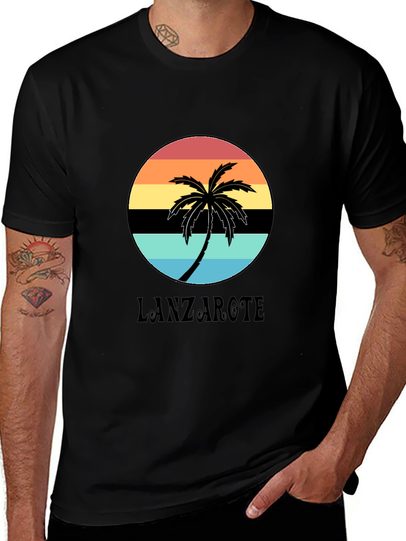 Lanzarote Palm Sunset Graphic Tee