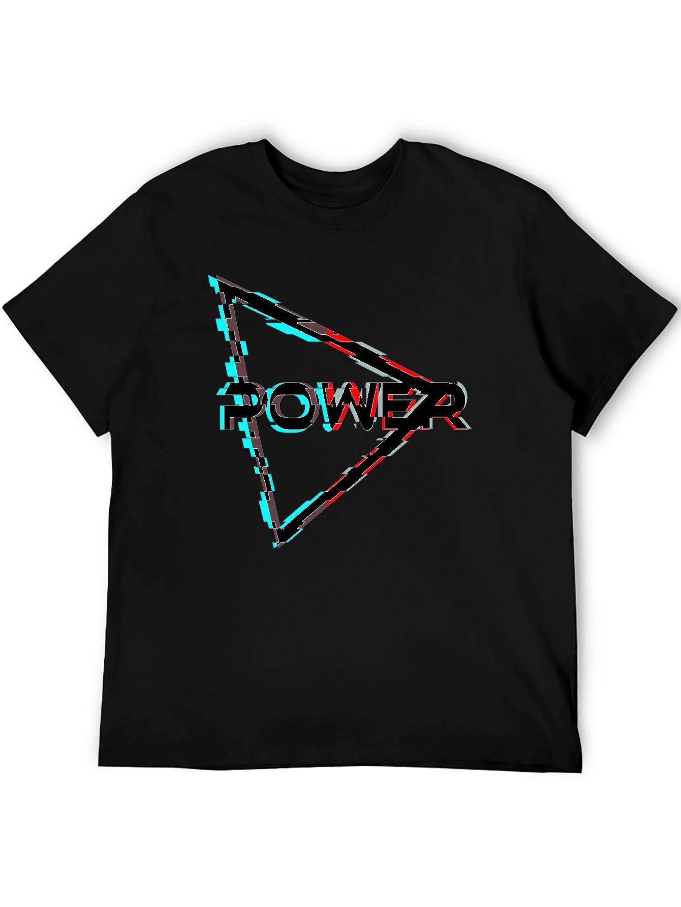 Power Glitch Triangle Black T-Shirt