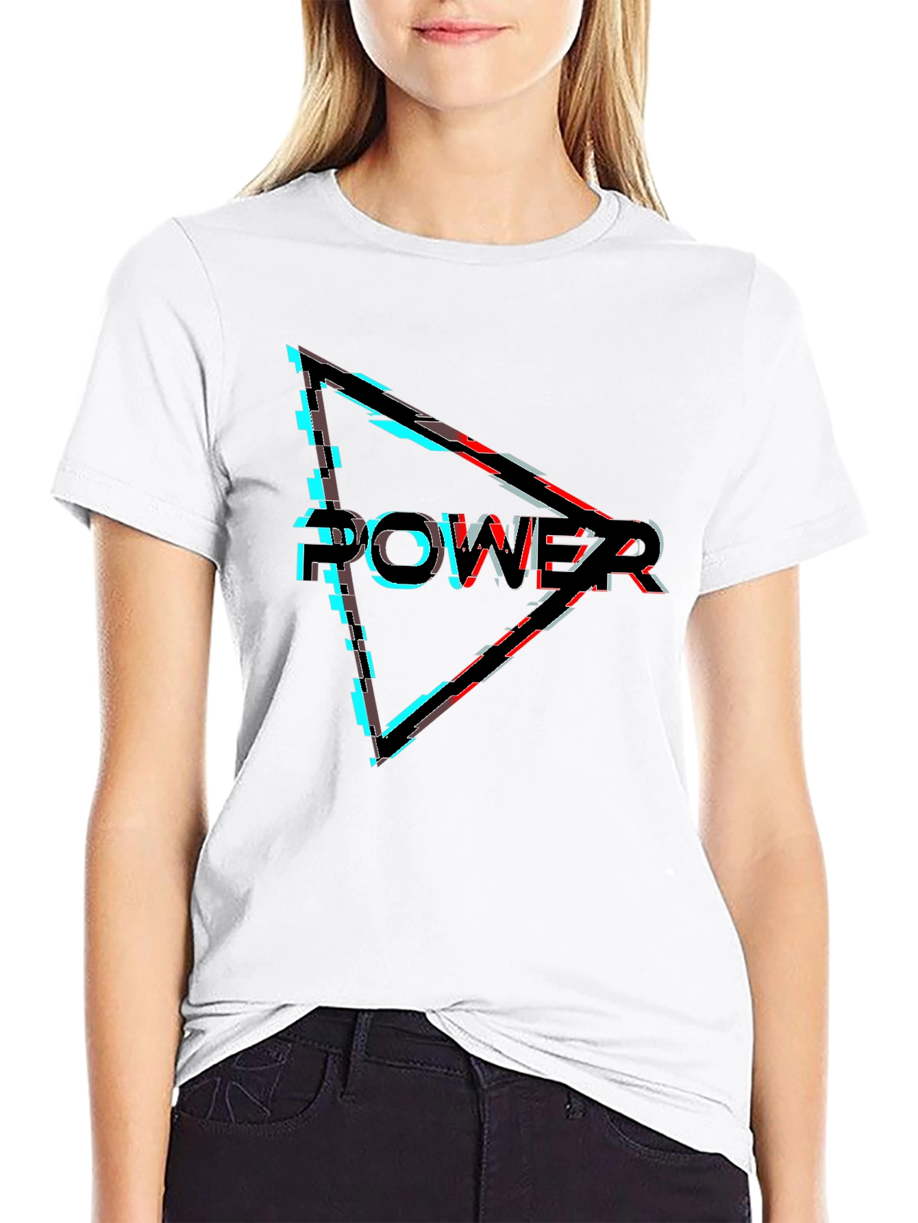 Power Glitch Triangle Black T-Shirt