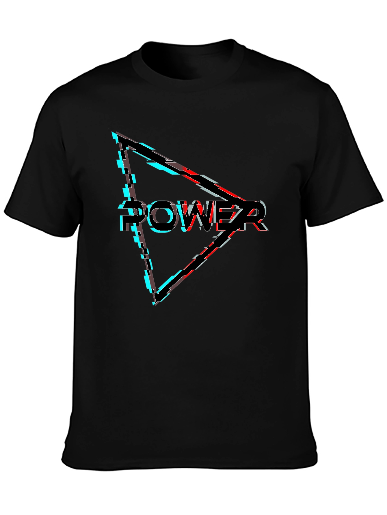 Power Glitch Triangle Black T-Shirt