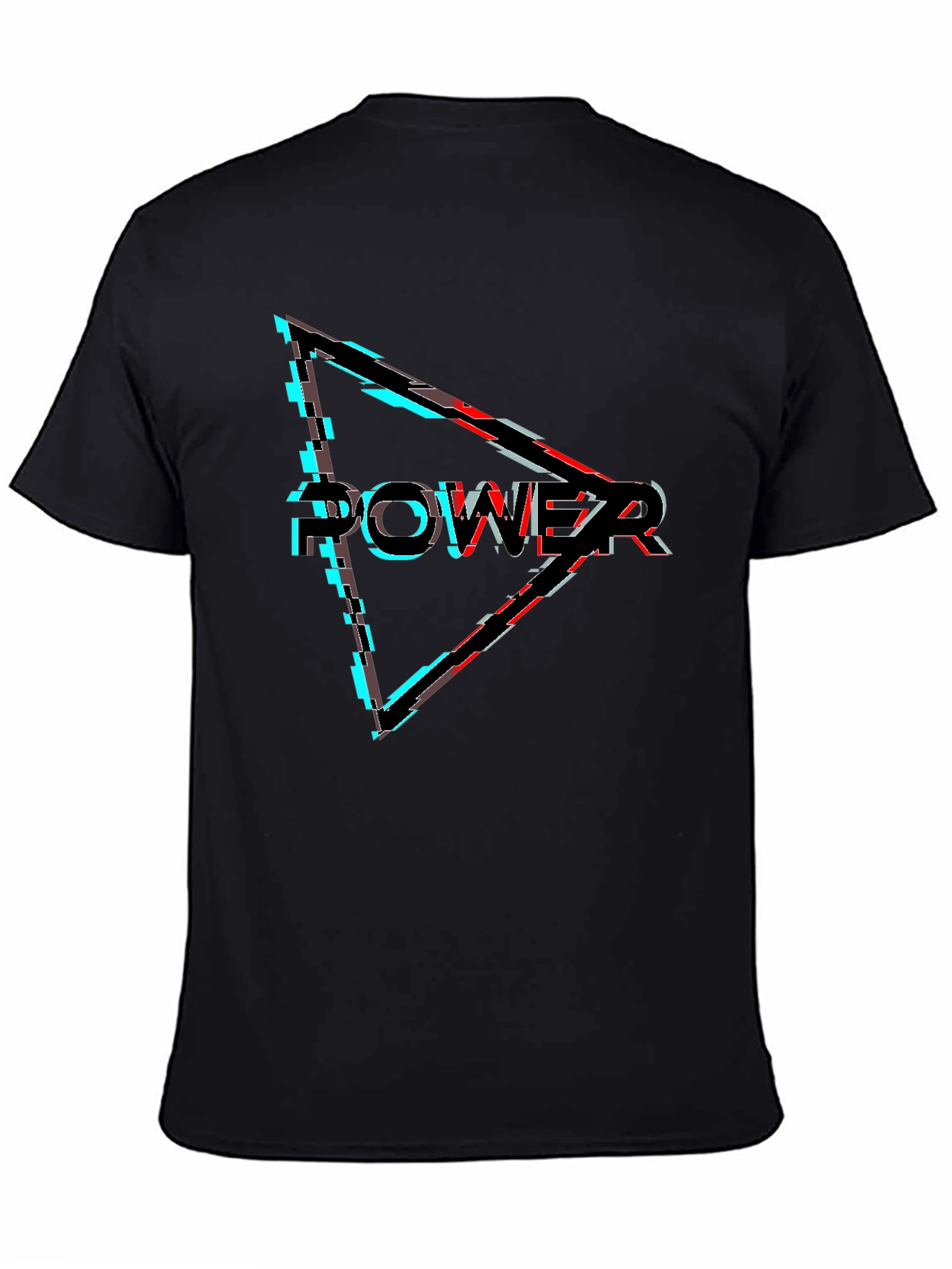 Power Glitch Triangle Black T-Shirt