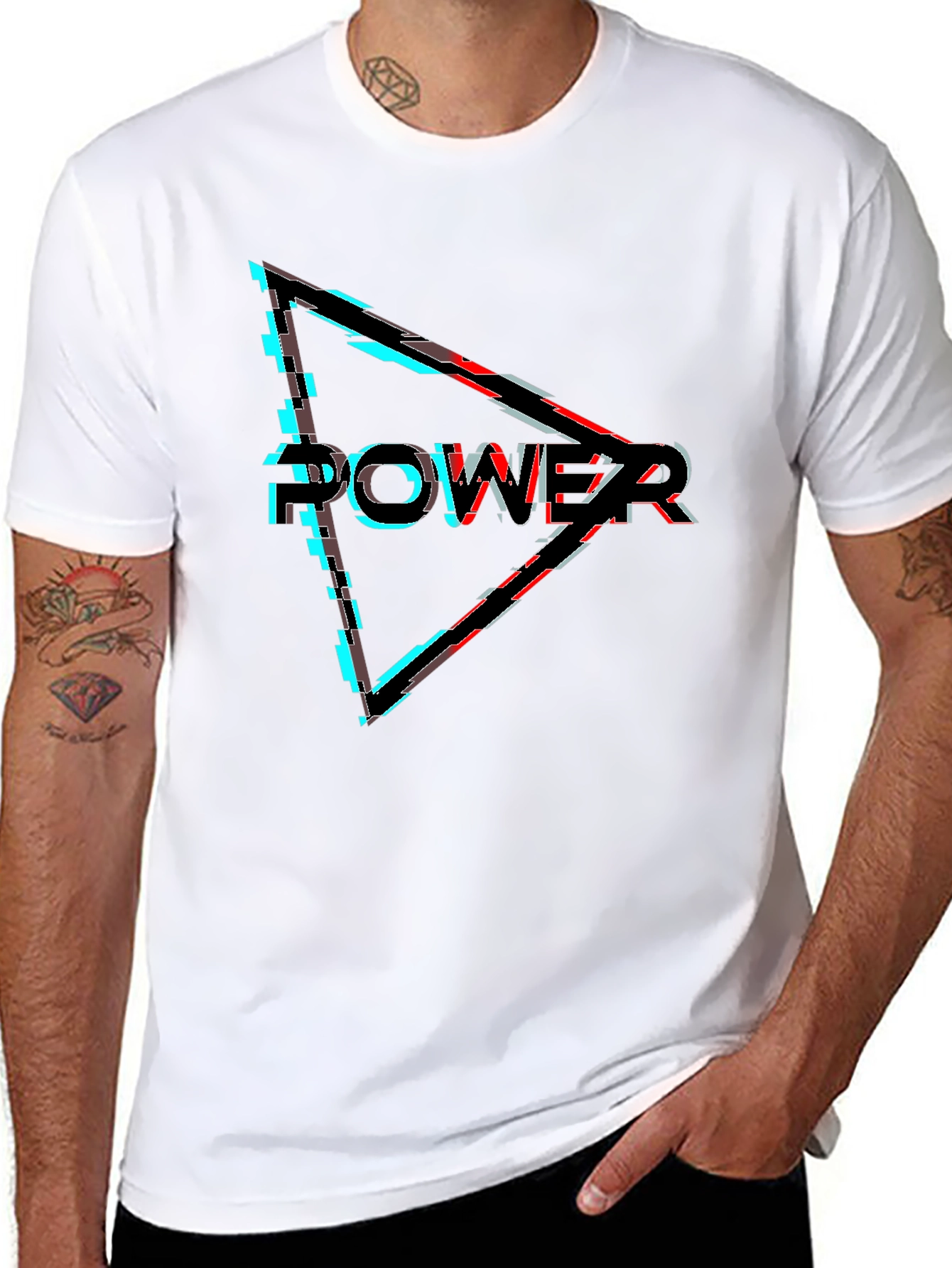 Power Glitch Triangle Black T-Shirt