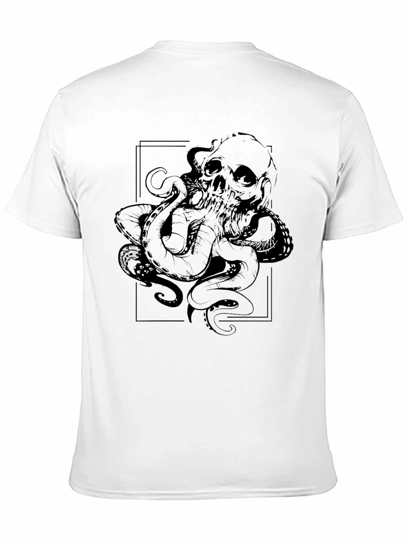 Skull Octopus Graphic T-Shirt - Black