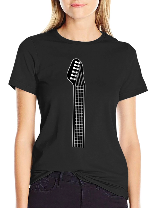 Guitar Neck T-Shirt - Black Graphic Tee for Musicians