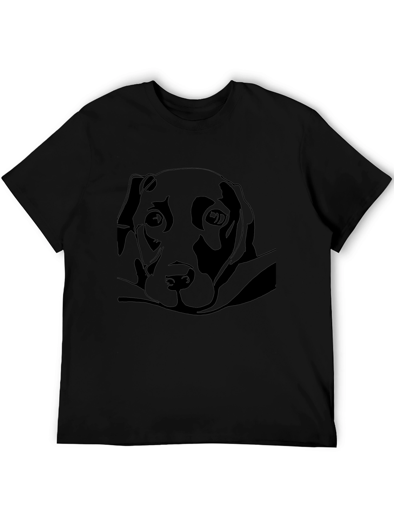 Labrador Silhouette Graphic Tee - Black Cotton Blend