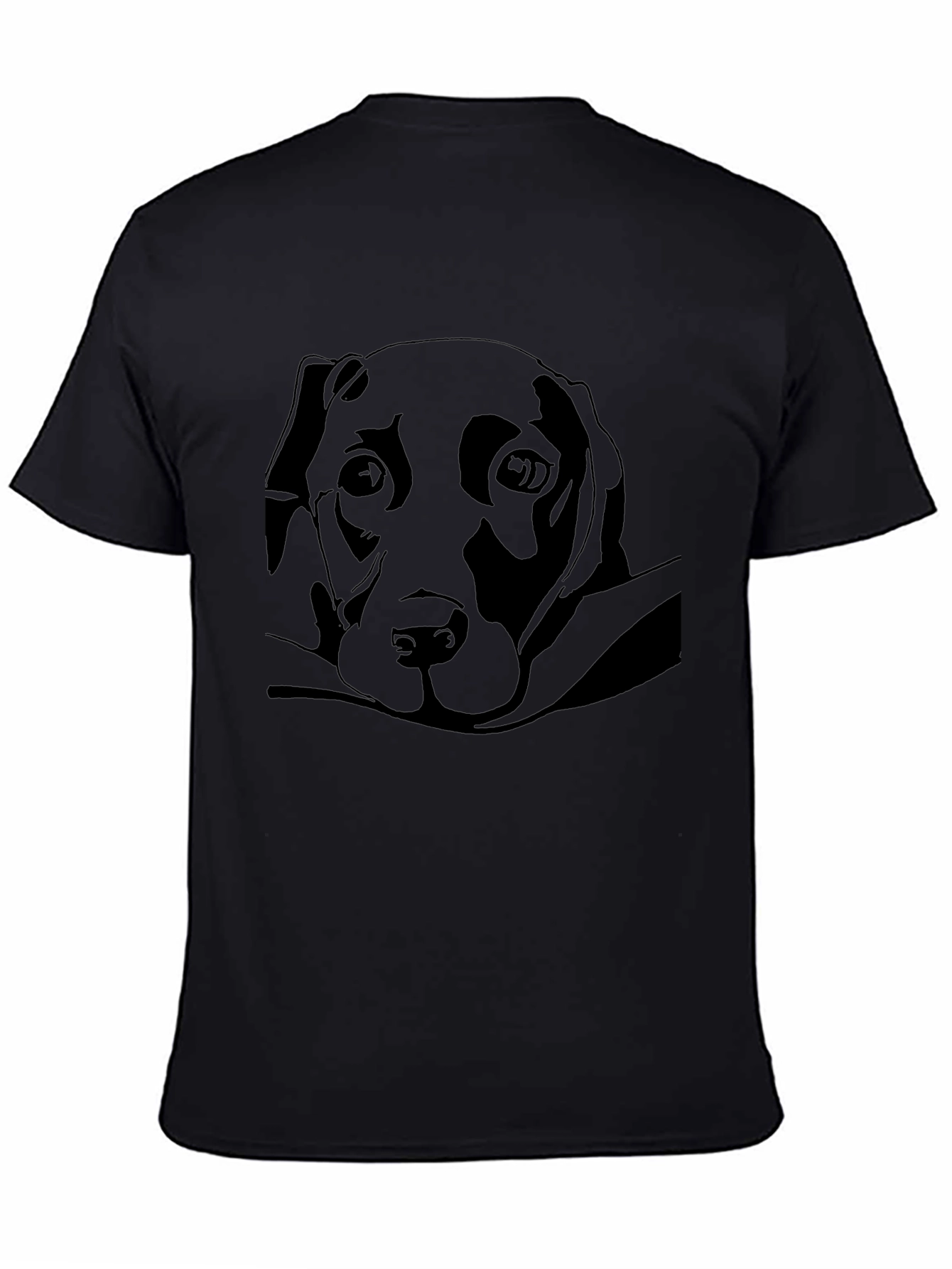 Labrador Silhouette Graphic Tee - Black Cotton Blend