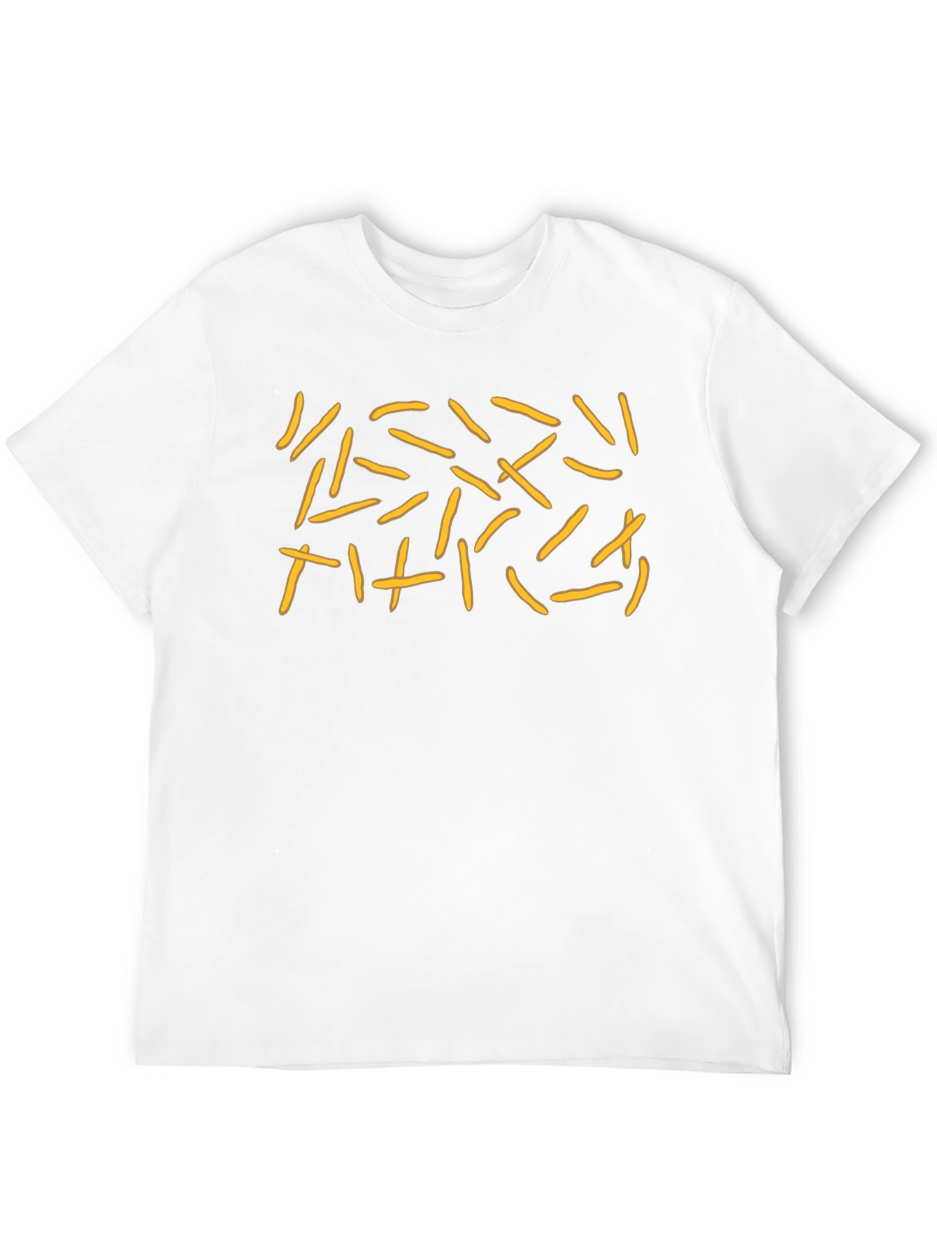 Funky French Fries Pattern Black Tee