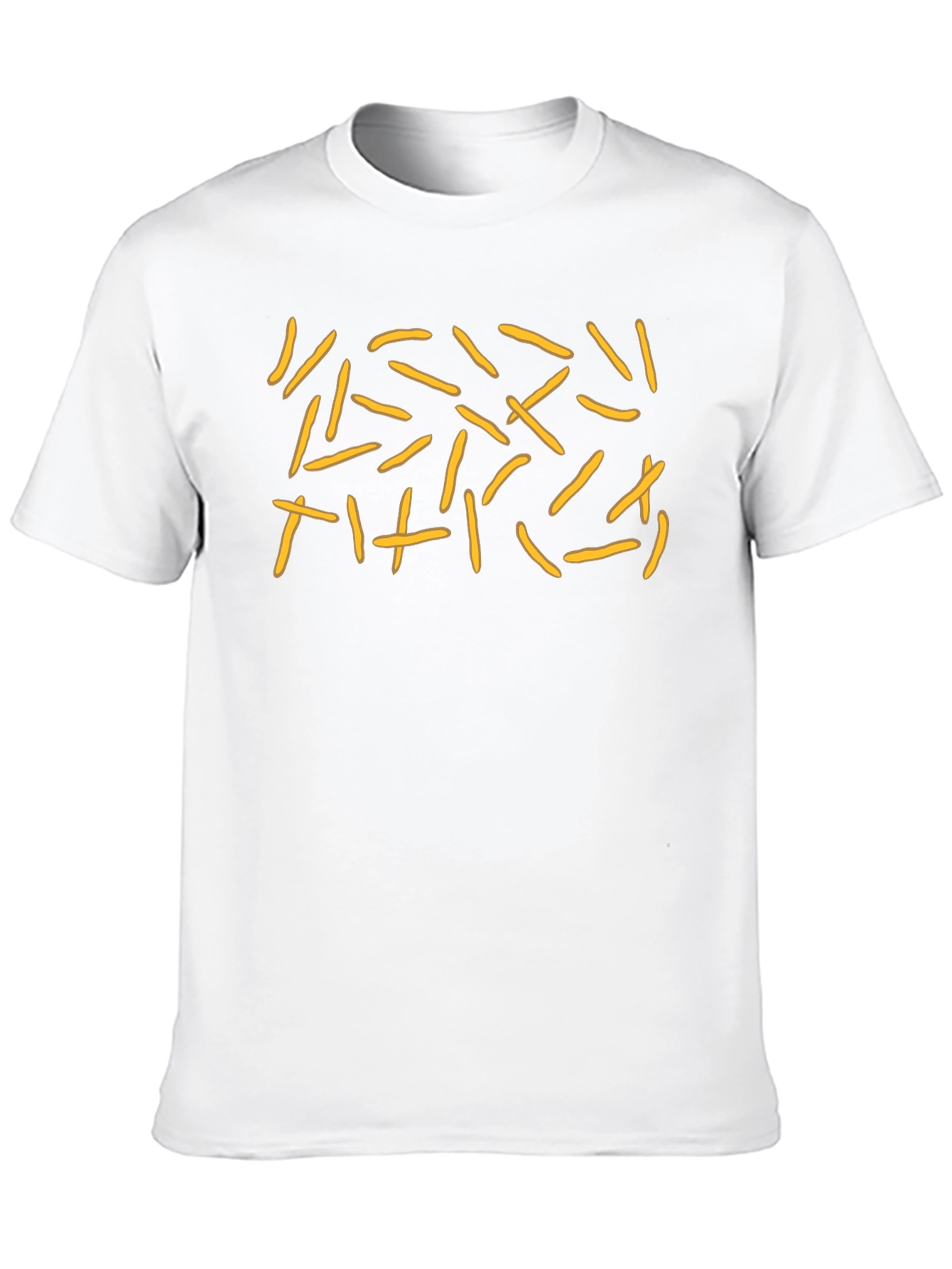 Funky French Fries Pattern Black Tee