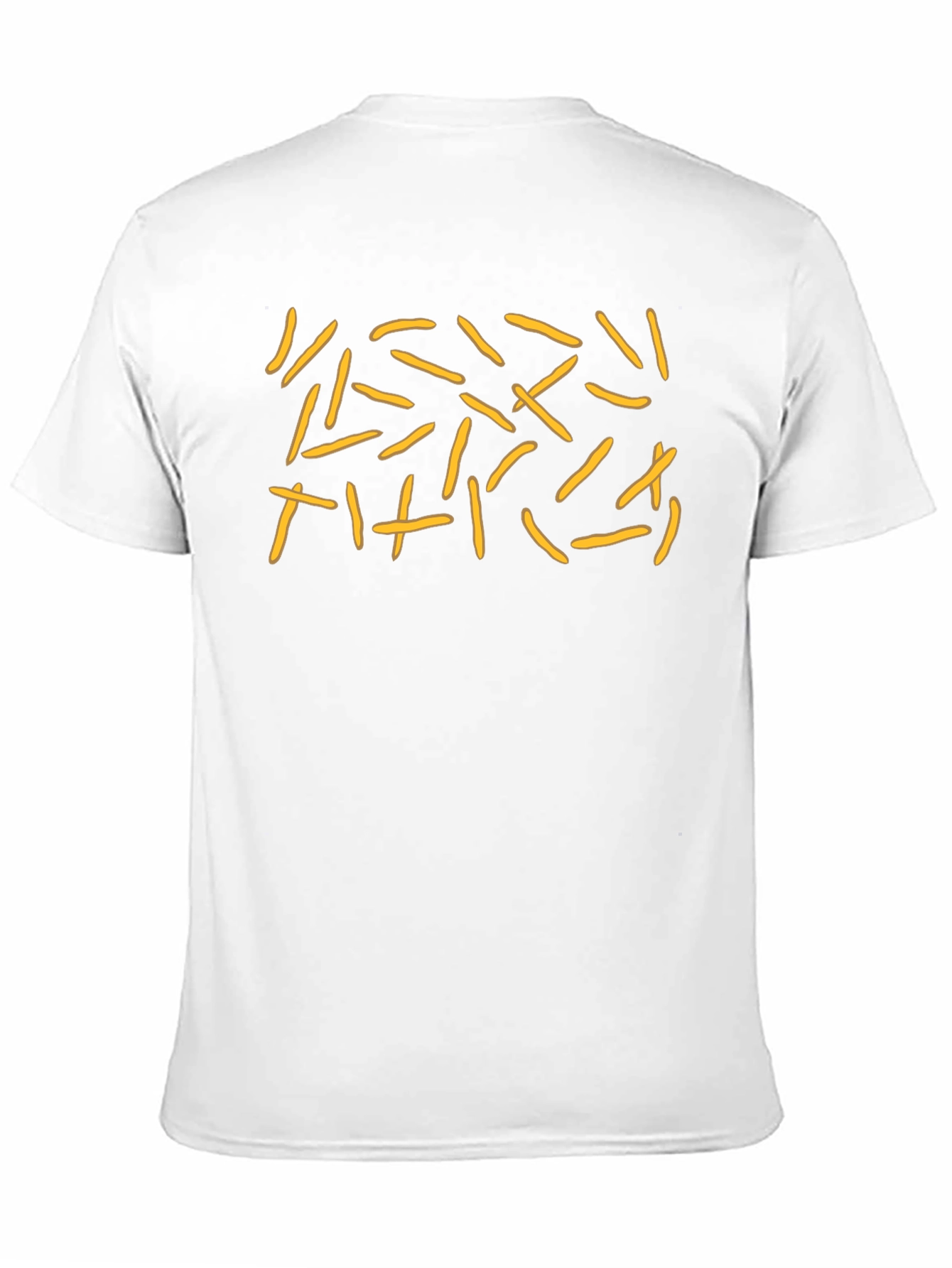 Funky French Fries Pattern Black Tee