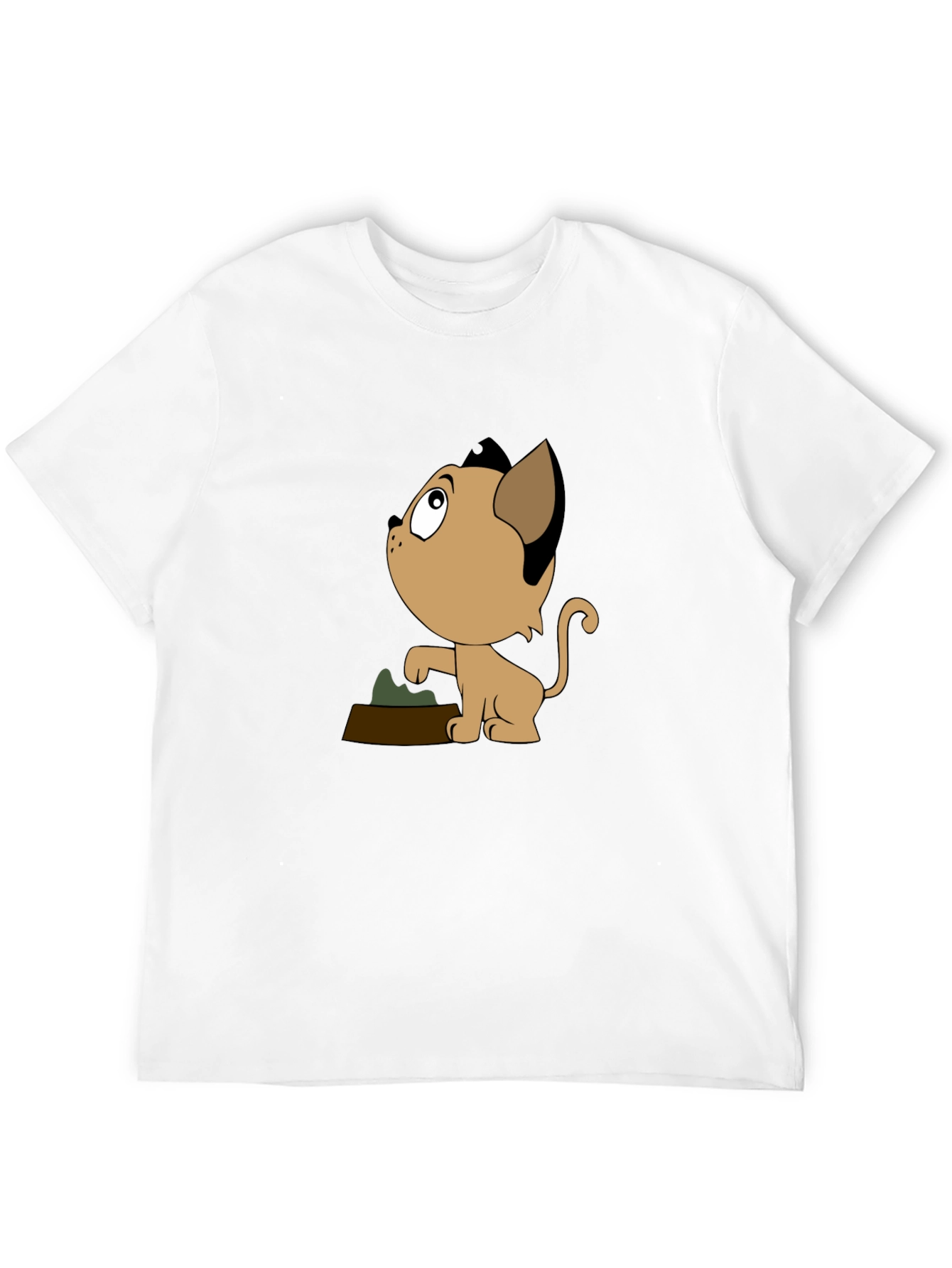 Cartoon Cat T-Shirt - Black Unique Design