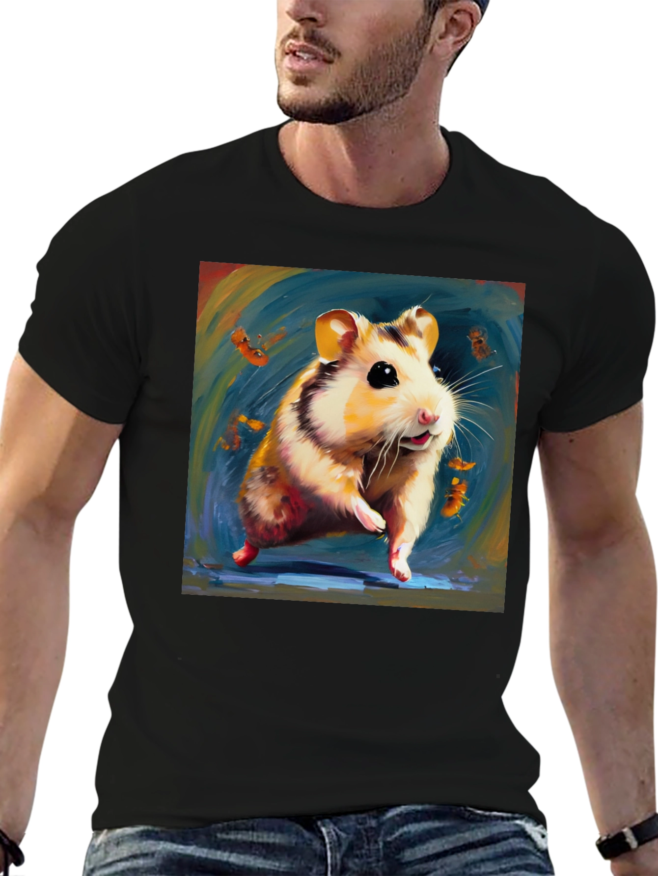 Hamster Graphic Black T-Shirt