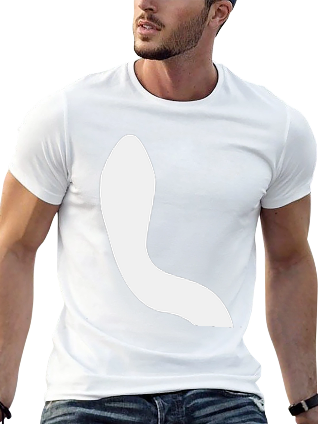 Modern Black Tee with Abstract White Design