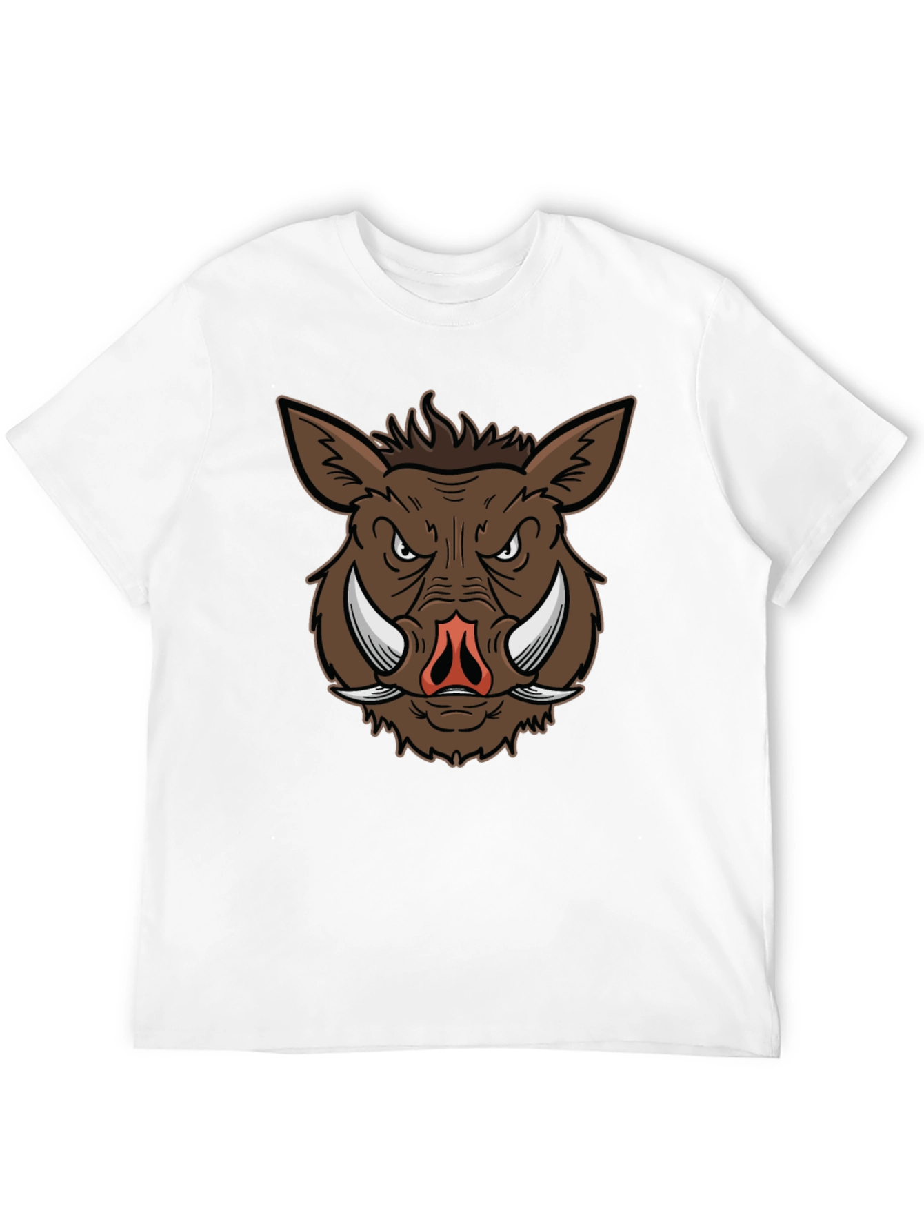 Boar Graphic Tee - Black Cotton T-Shirt