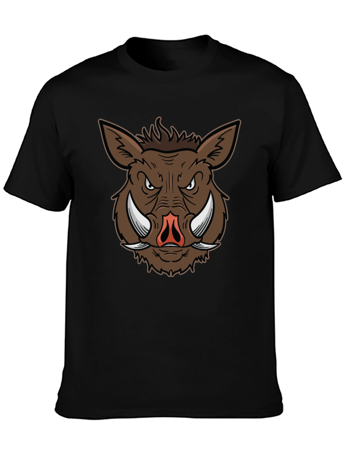 Boar Graphic Tee - Black Cotton T-Shirt