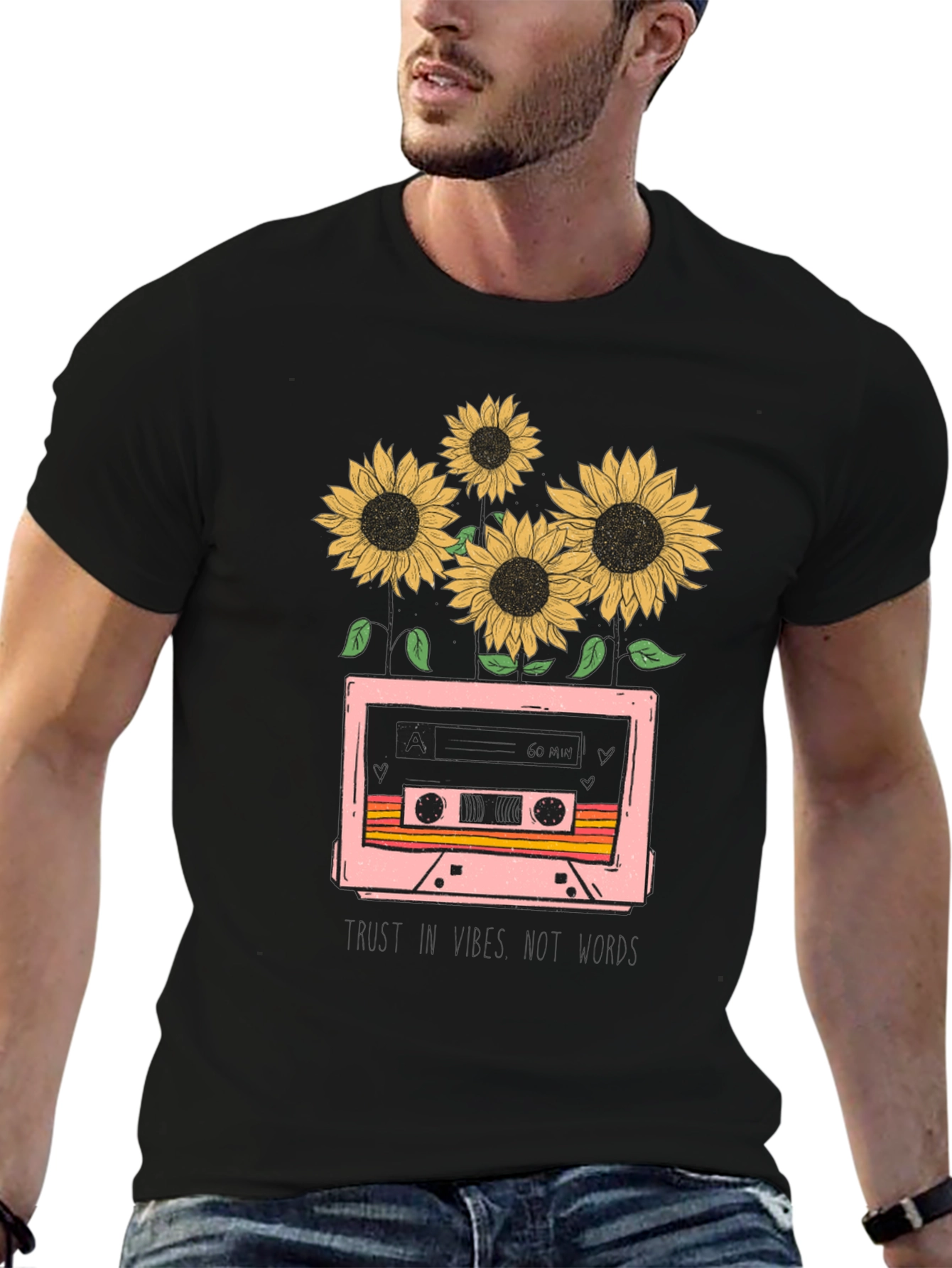 Sunflower Cassette Tape Graphic Tee